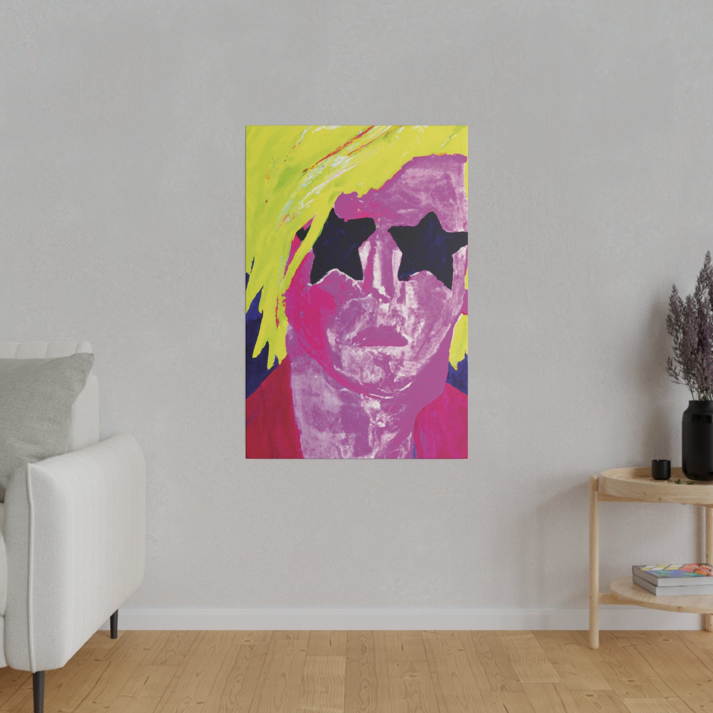 7563W - Rockstar Painting Print | Face | Abstract | Poster | Home Decor | Wall Art | Music Art | Canvas