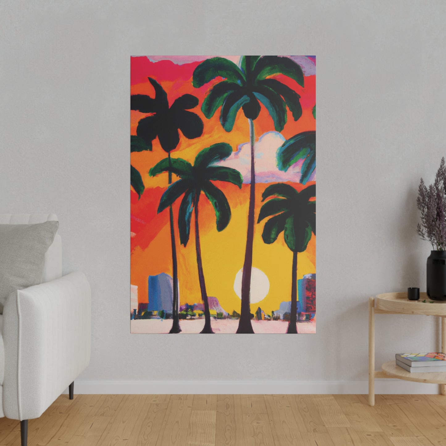 4327O - Miami Beach Sunset Painting Print | Miami | Beach | Sunset | Poster | Home Decor | Wall Art | Canvas