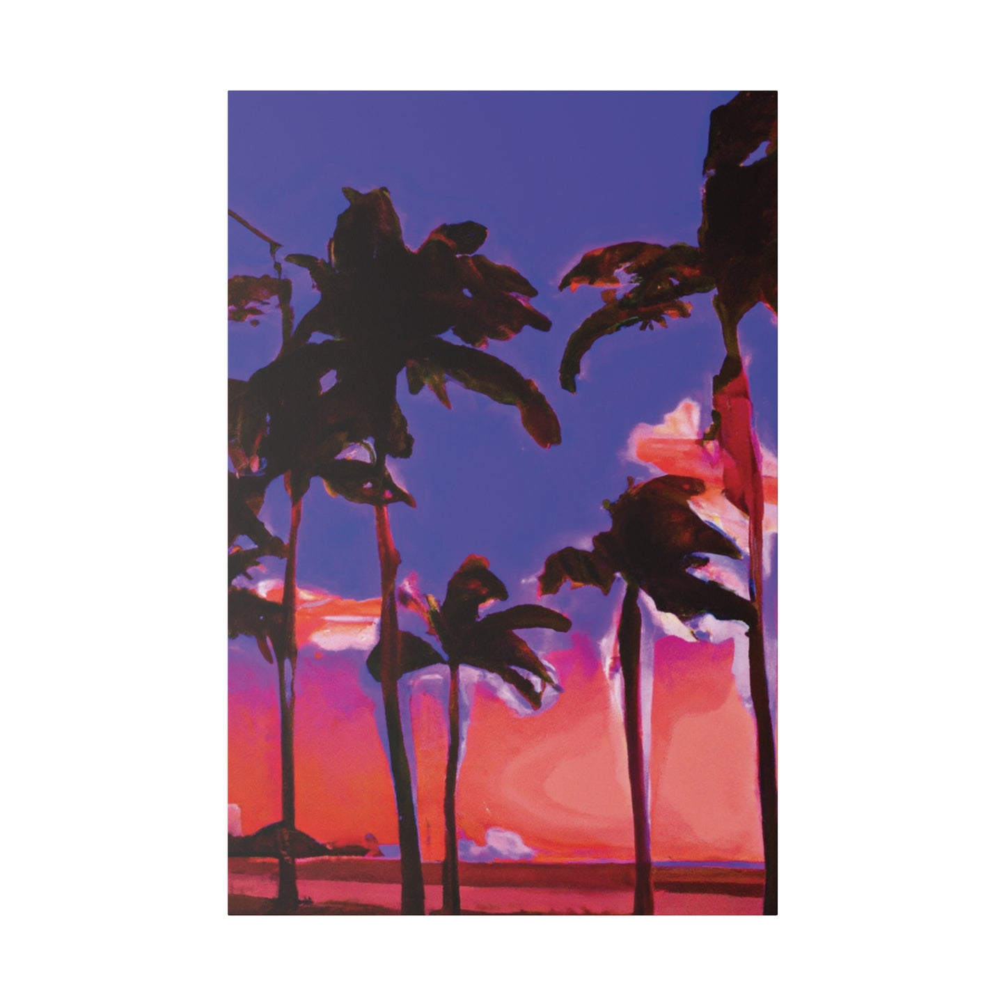 1387K - Miami Beach Sunset Painting Print | Miami | Beach | Sunset | Poster | Home Decor | Wall Art | Canvas