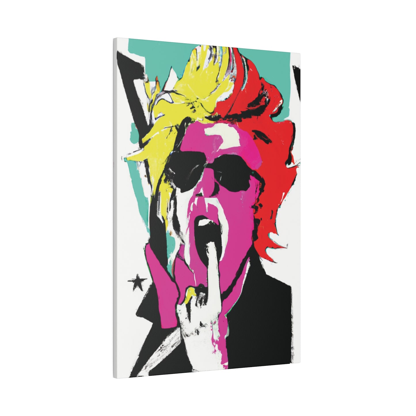 4598A - Rockstar Painting Print | Face | Abstract | Poster | Home Decor | Wall Art | Music Art | Canvas