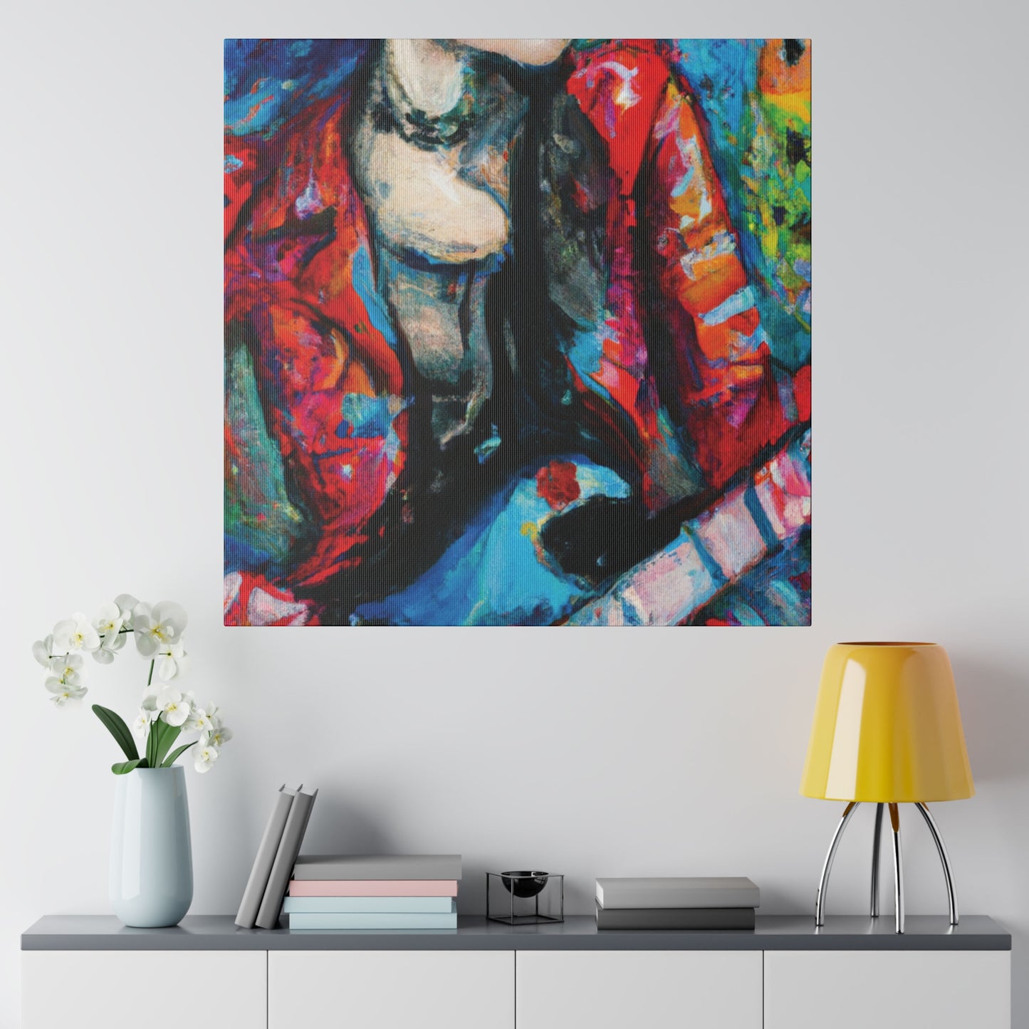 7551J - Rockstar Oil Painting Style Print | Poster | Home Decor | Wall Art | Music Art | Canvas