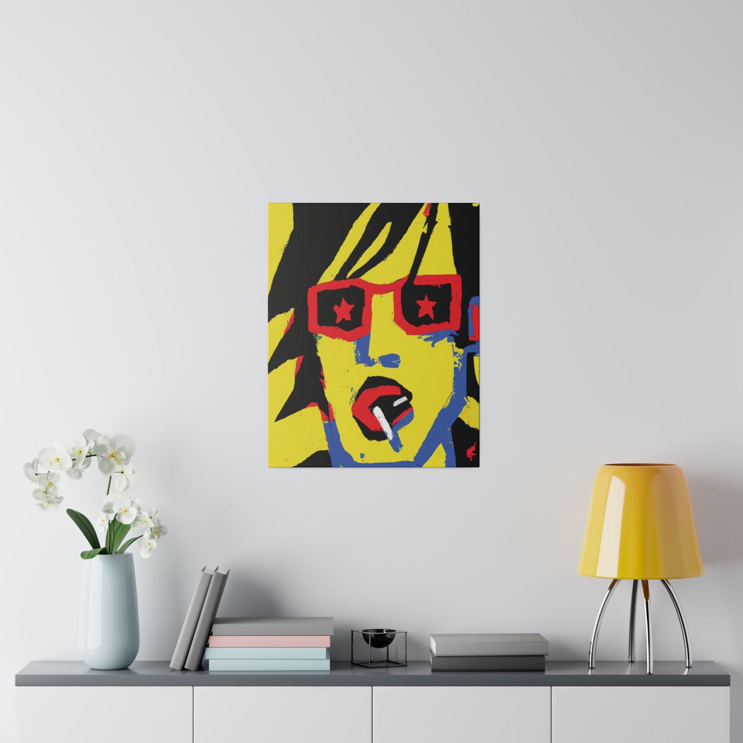 4745B - Rockstar Painting Print | Face | Abstract | Poster | Home Decor | Wall Art | Music Art | Canvas