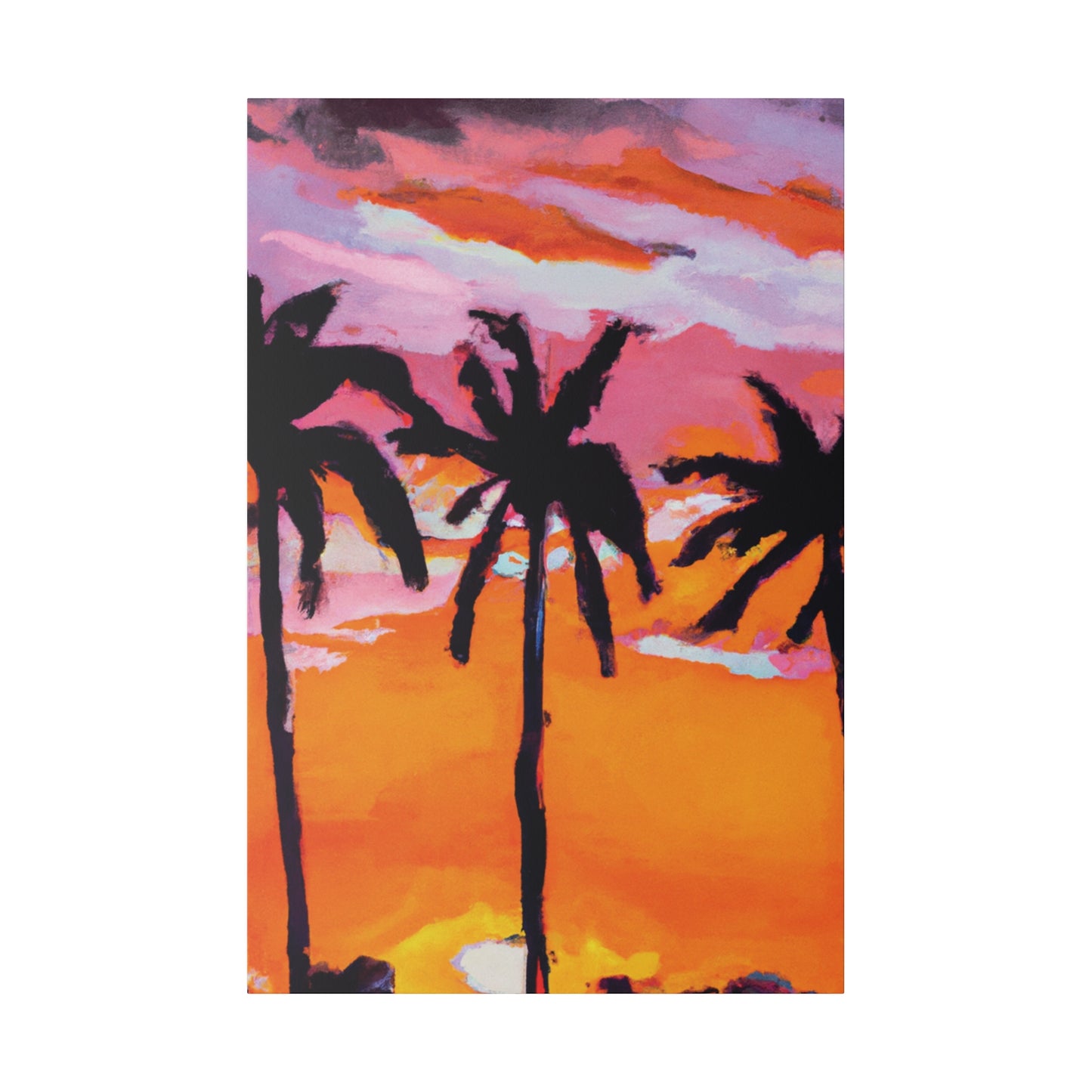 4491U - Miami Beach Sunset Painting Print | Miami | Beach | Sunset | Poster | Home Decor | Wall Art | Canvas