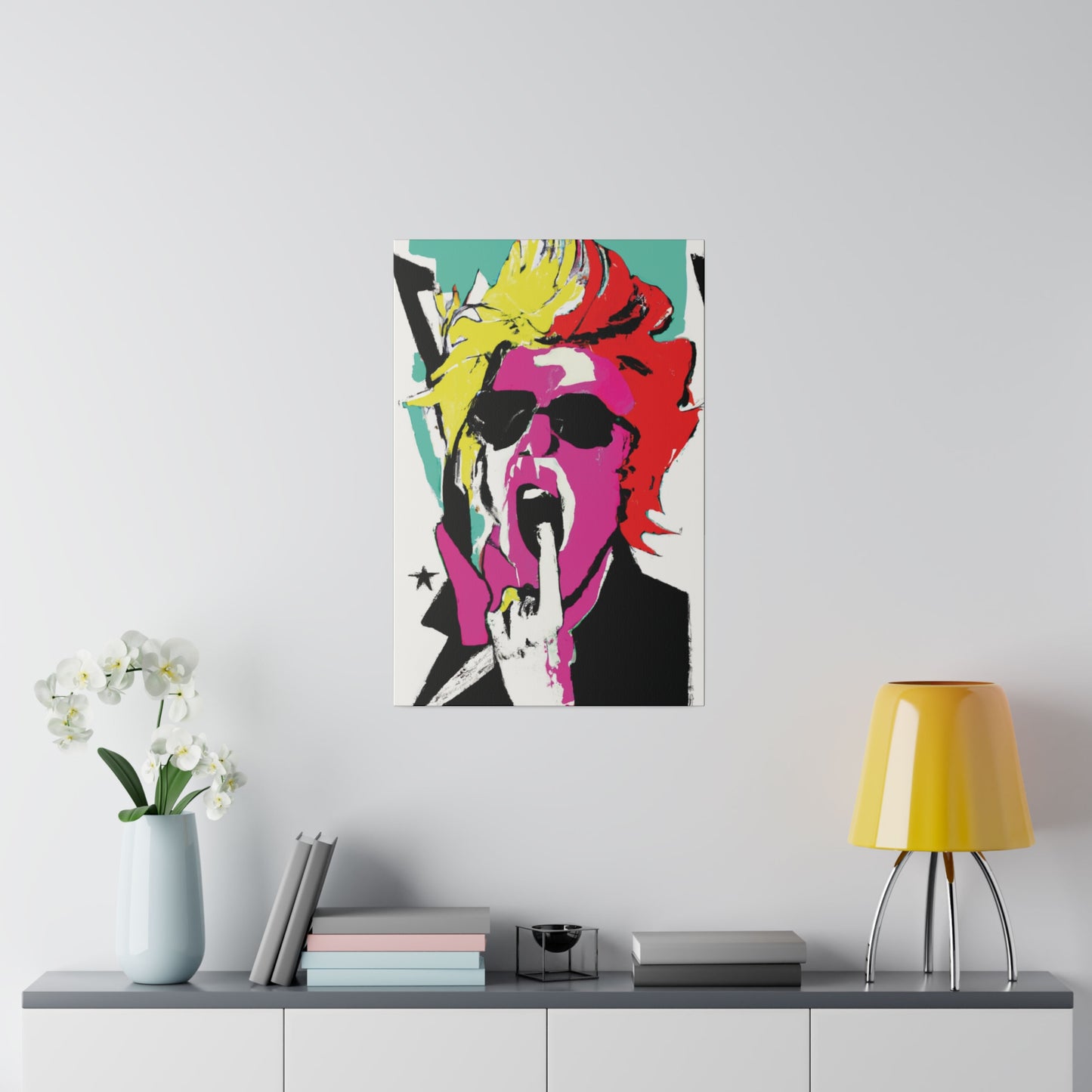 4598A - Rockstar Painting Print | Face | Abstract | Poster | Home Decor | Wall Art | Music Art | Canvas