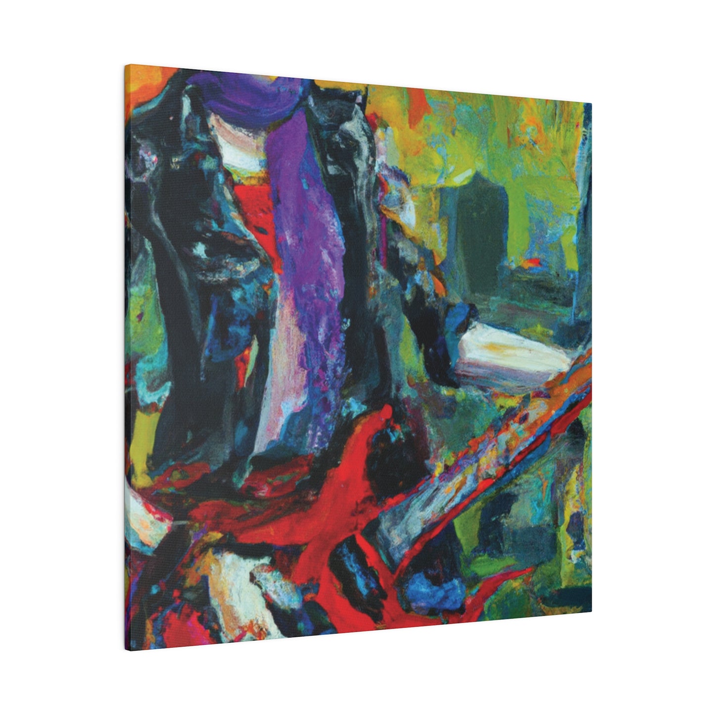 9823K - Rockstar Oil Painting Style Print | Poster | Home Decor | Wall Art | Music Art | Canvas