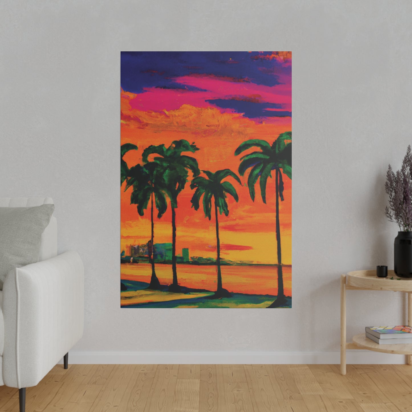 7389Y - Miami Beach Sunset Painting Print | Miami | Beach | Sunset | Poster | Home Decor | Wall Art | Canvas