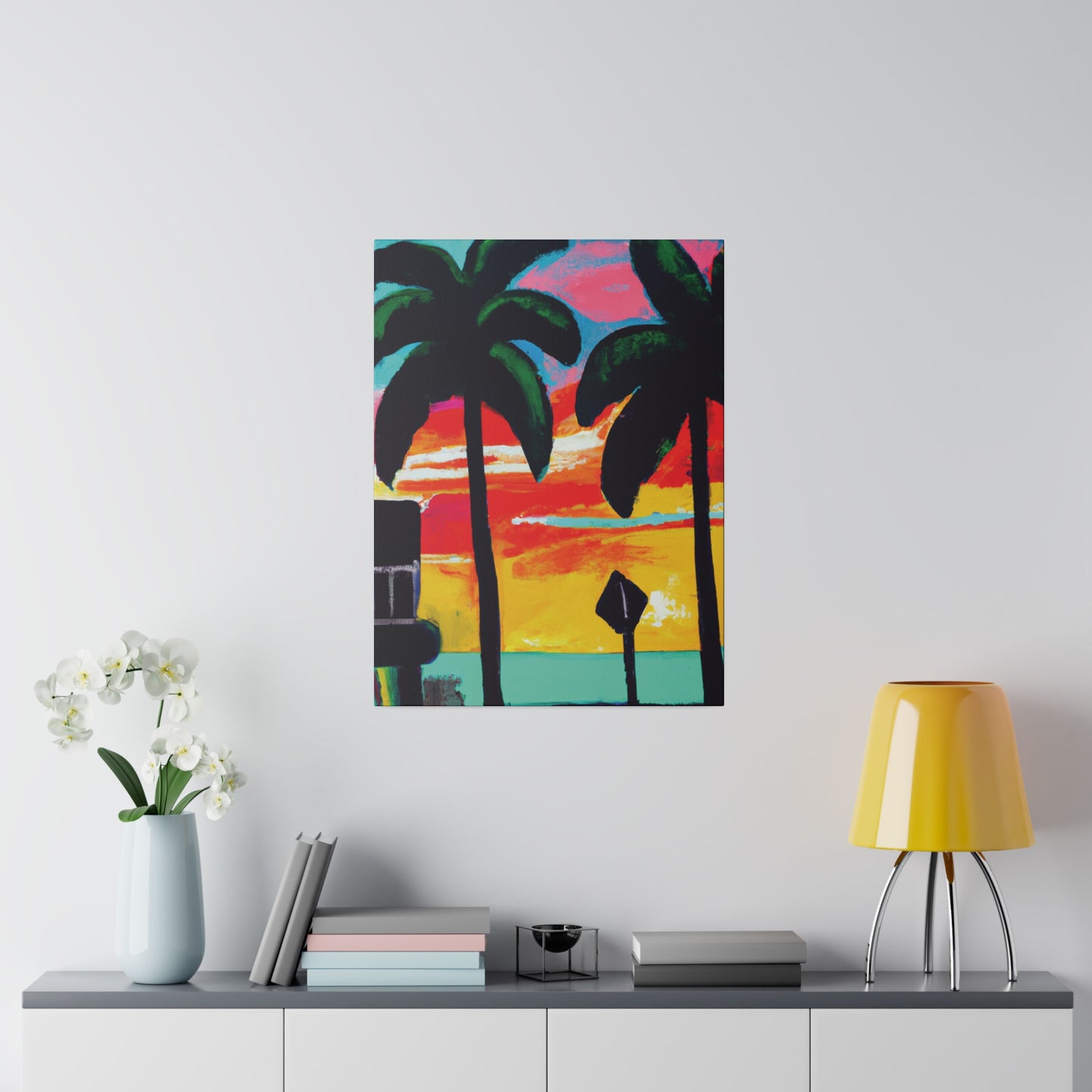 9346Y - Miami Beach Sunset Painting Print | Miami | Beach | Sunset | Poster | Home Decor | Wall Art | Canvas