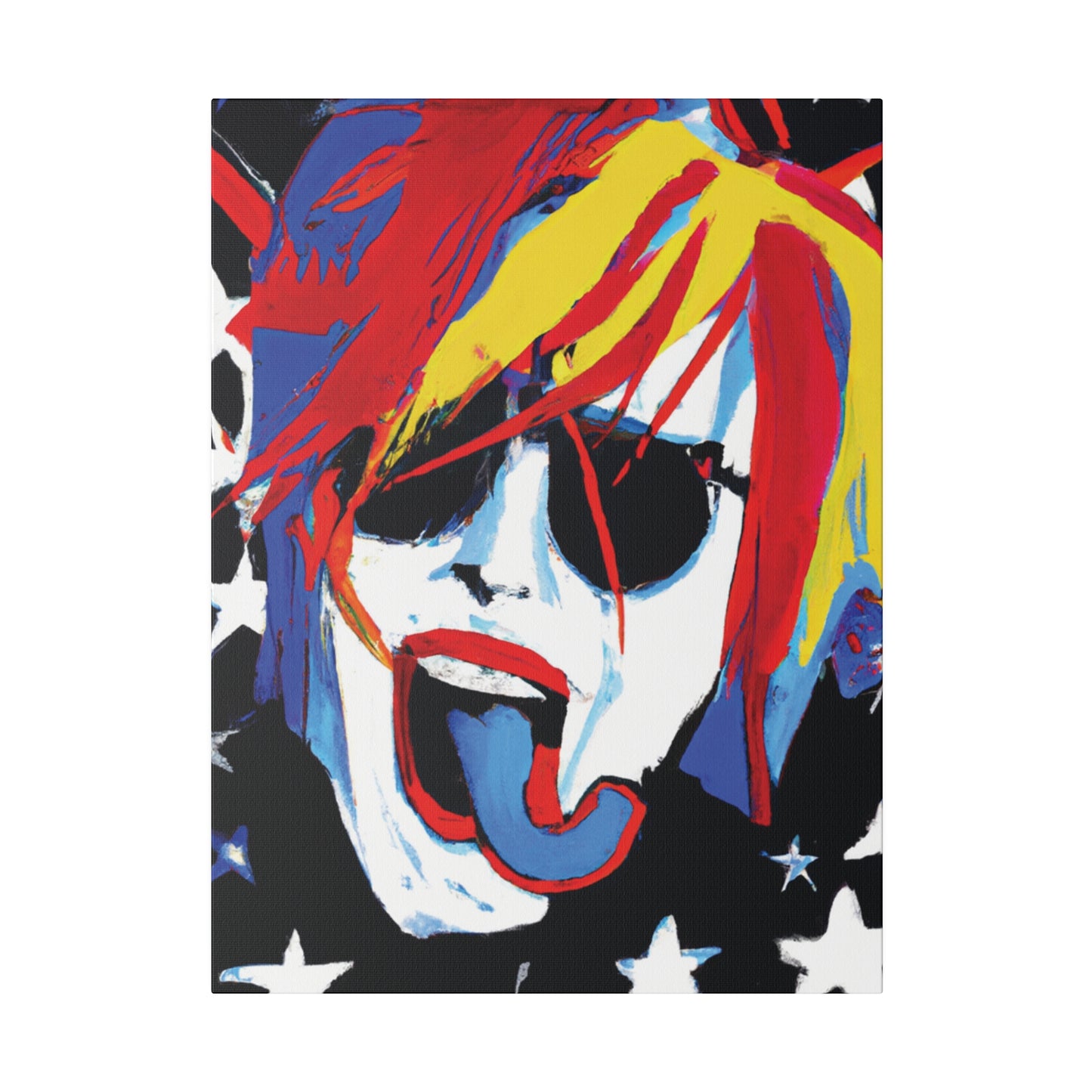 5376Y - Rockstar Painting Print | Face | Abstract | Poster | Home Decor | Wall Art | Music Art | Canvas