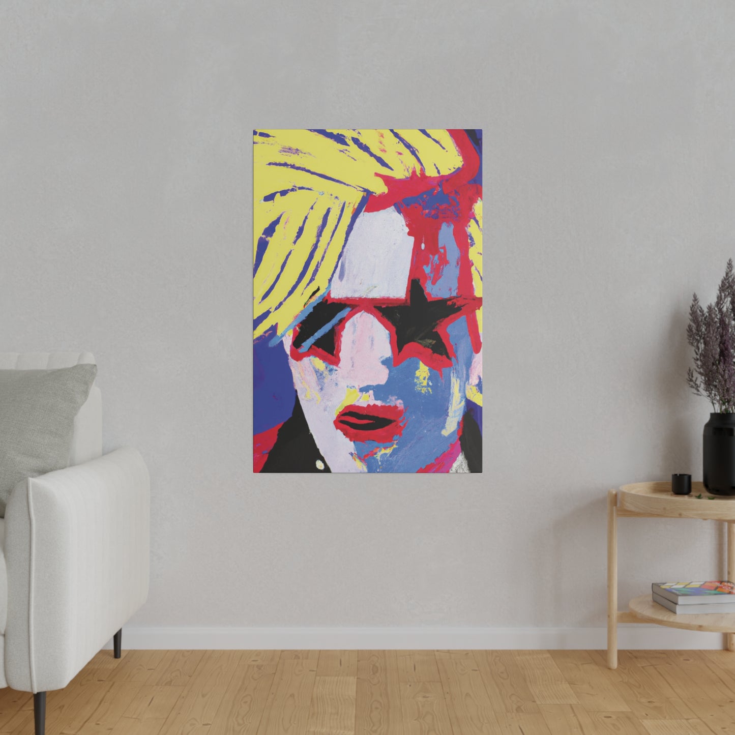 4762T - Rockstar Painting Print | Face | Abstract | Poster | Home Decor | Wall Art | Music Art | Canvas