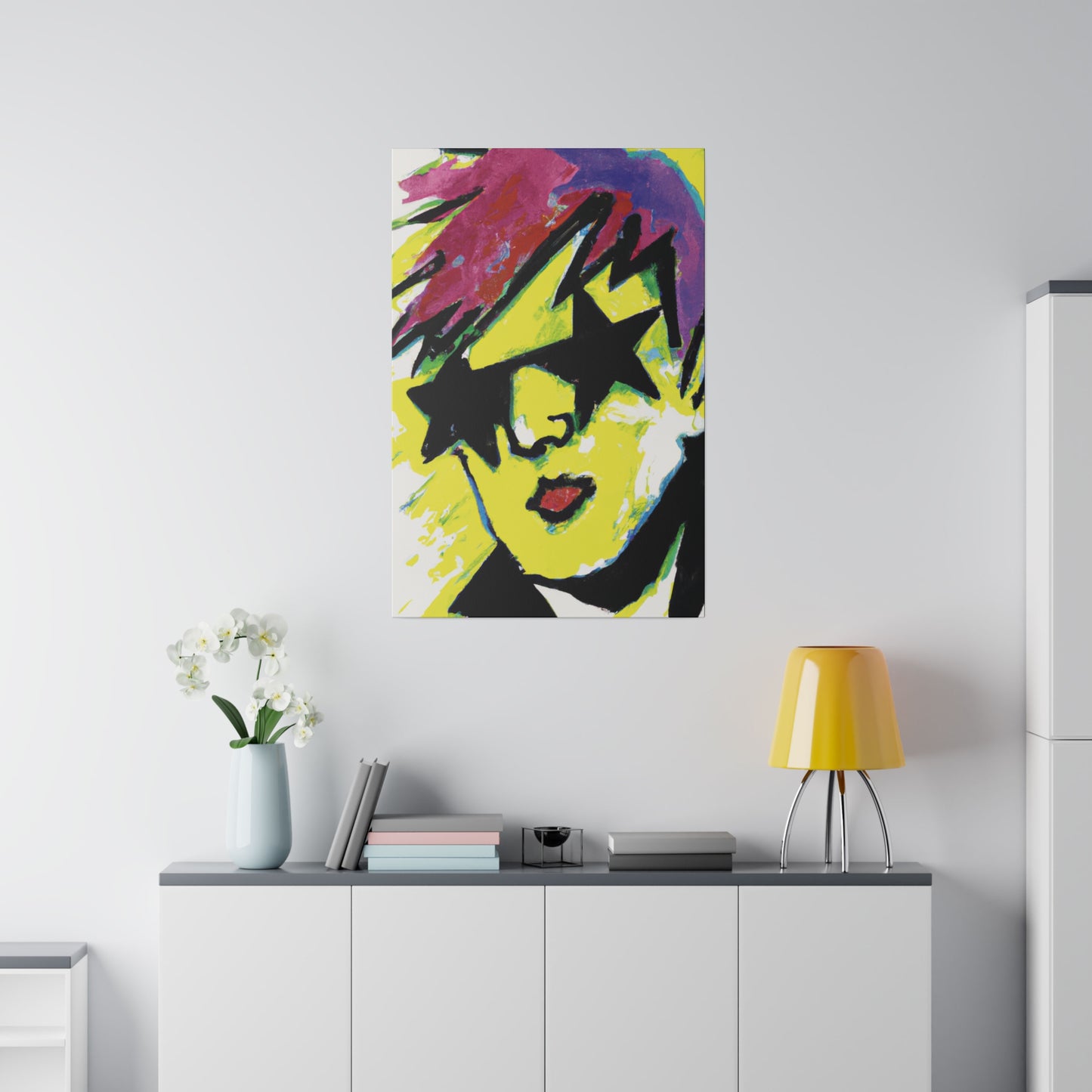 7497H - Rockstar Painting Print | Face | Abstract | Poster | Home Decor | Wall Art | Music Art | Canvas