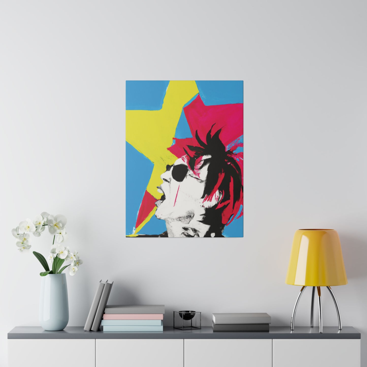 7179X - Rockstar Painting Print | Face | Abstract | Poster | Home Decor | Wall Art | Music Art | Canvas