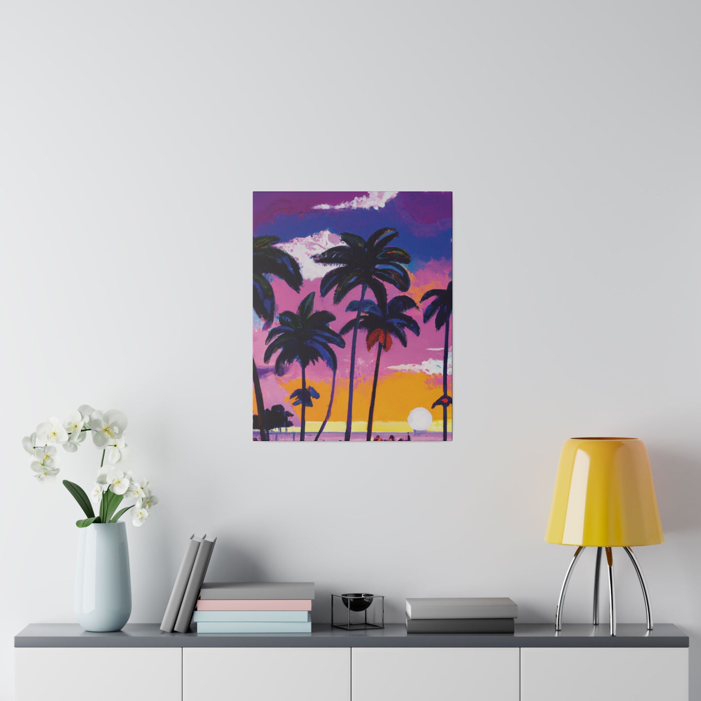 3714A - Miami Beach Sunset Painting Print | Miami | Beach | Sunset | Poster | Home Decor | Wall Art | Canvas