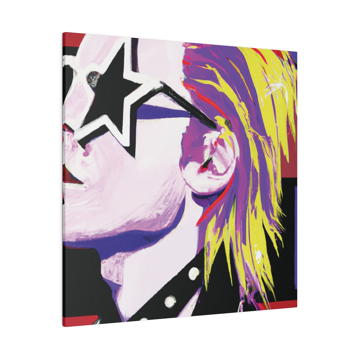 7547K - Rockstar Painting Print | Face | Abstract | Poster | Home Decor | Wall Art | Music Art | Canvas