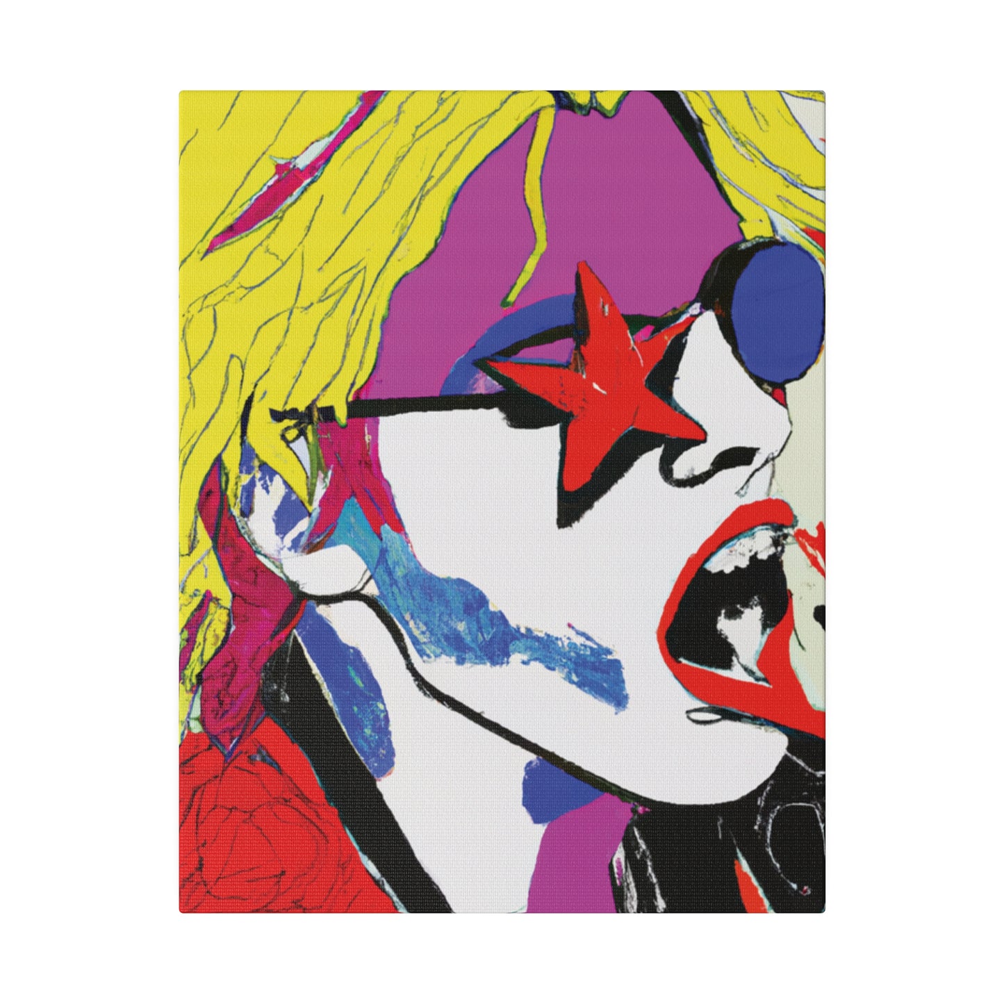 7531H - Rockstar Painting Print | Face | Abstract | Poster | Home Decor | Wall Art | Music Art | Canvas