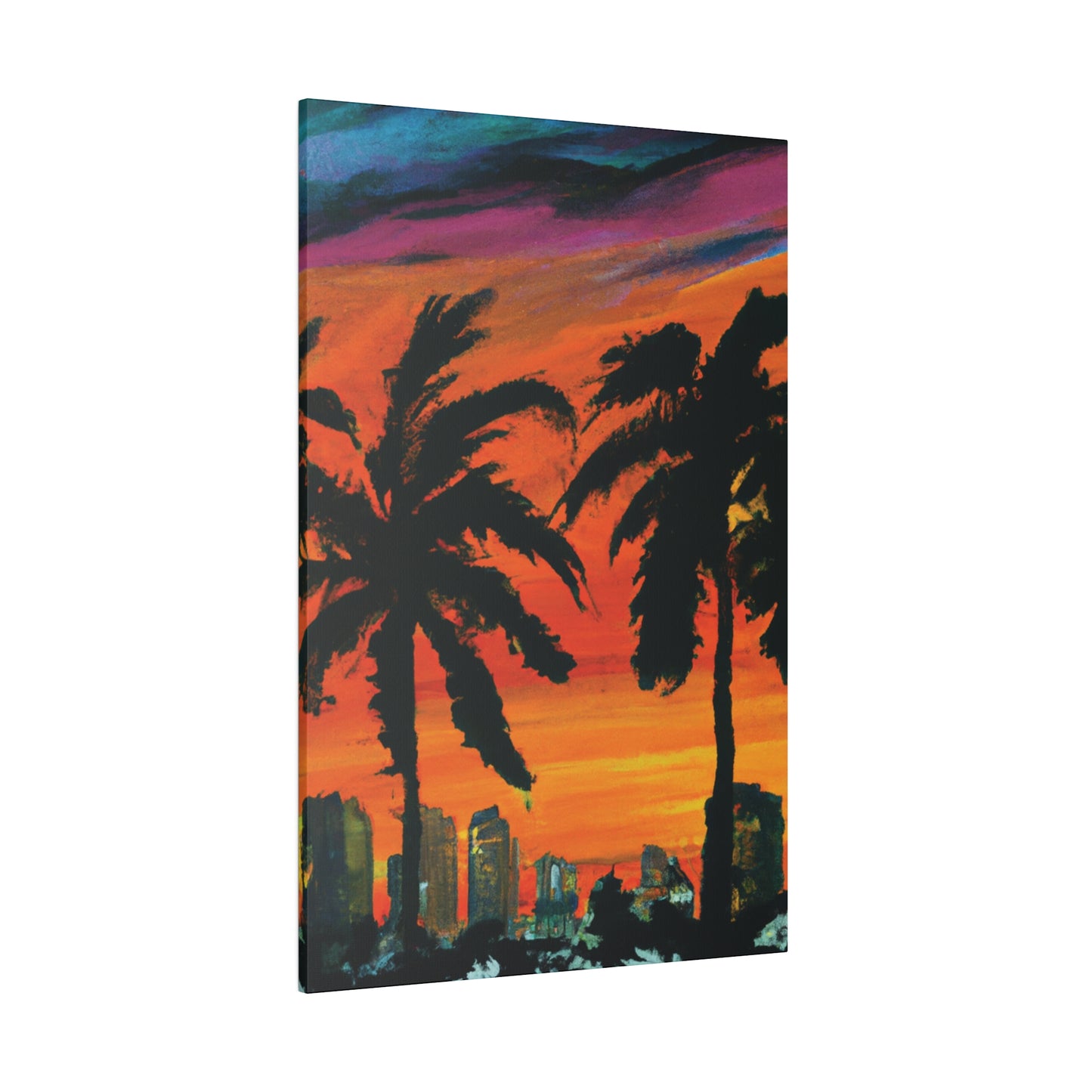 3294V - Miami Beach Sunset Painting Print | Miami | Beach | Sunset | Poster | Home Decor | Wall Art | Canvas