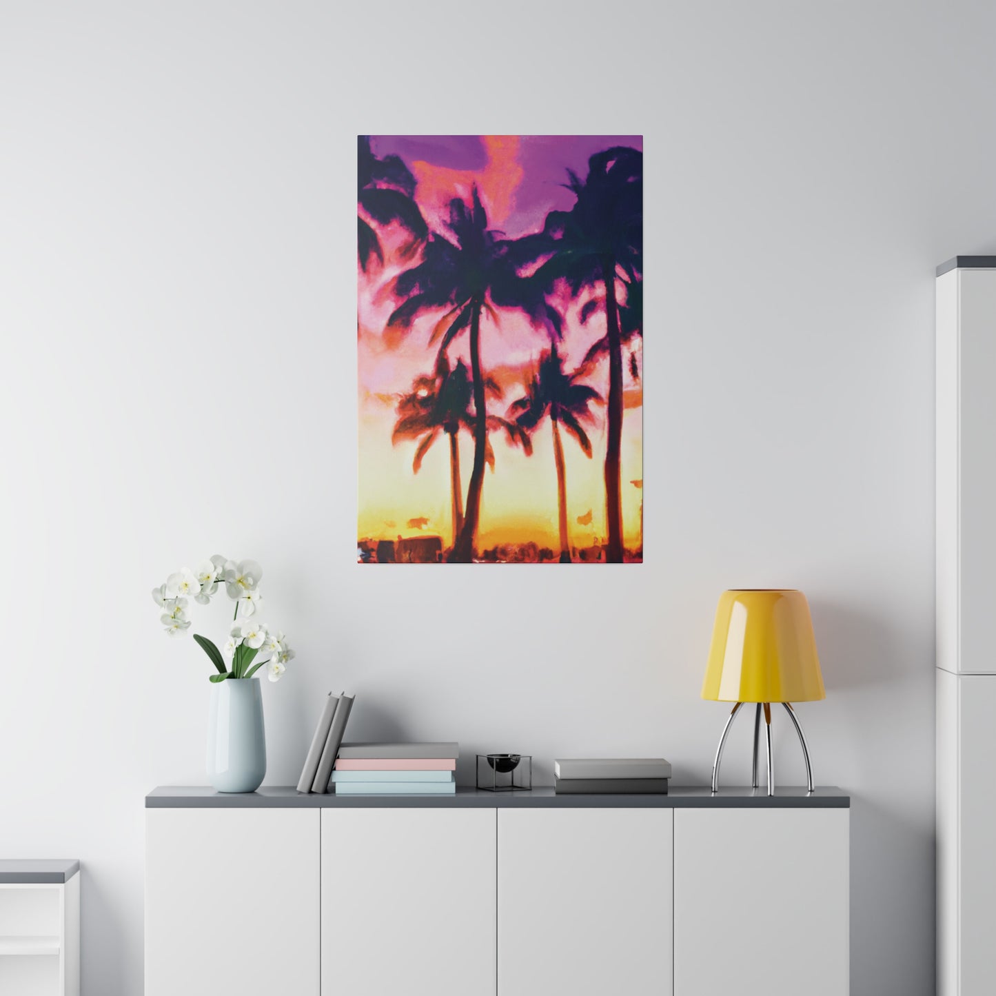 7266A - Miami Beach Sunset Painting Print | Miami | Beach | Sunset | Poster | Home Decor | Wall Art | Canvas