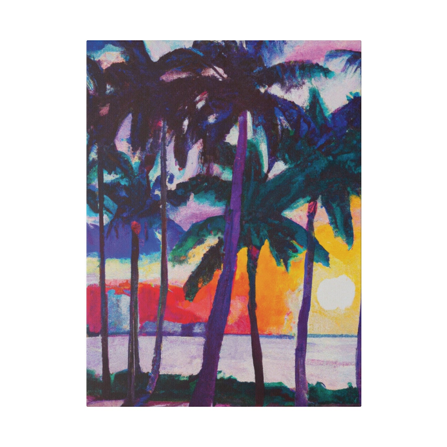 3259X - Miami Beach Sunset Painting Print | Miami | Beach | Sunset | Poster | Home Decor | Wall Art | Canvas
