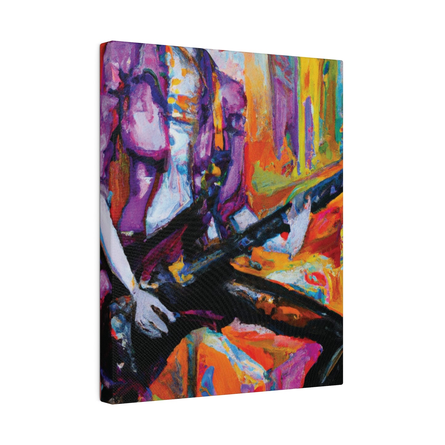 477F - Rockstar Oil Painting Style Print | Poster | Home Decor | Wall Art | Music Art | Canvas