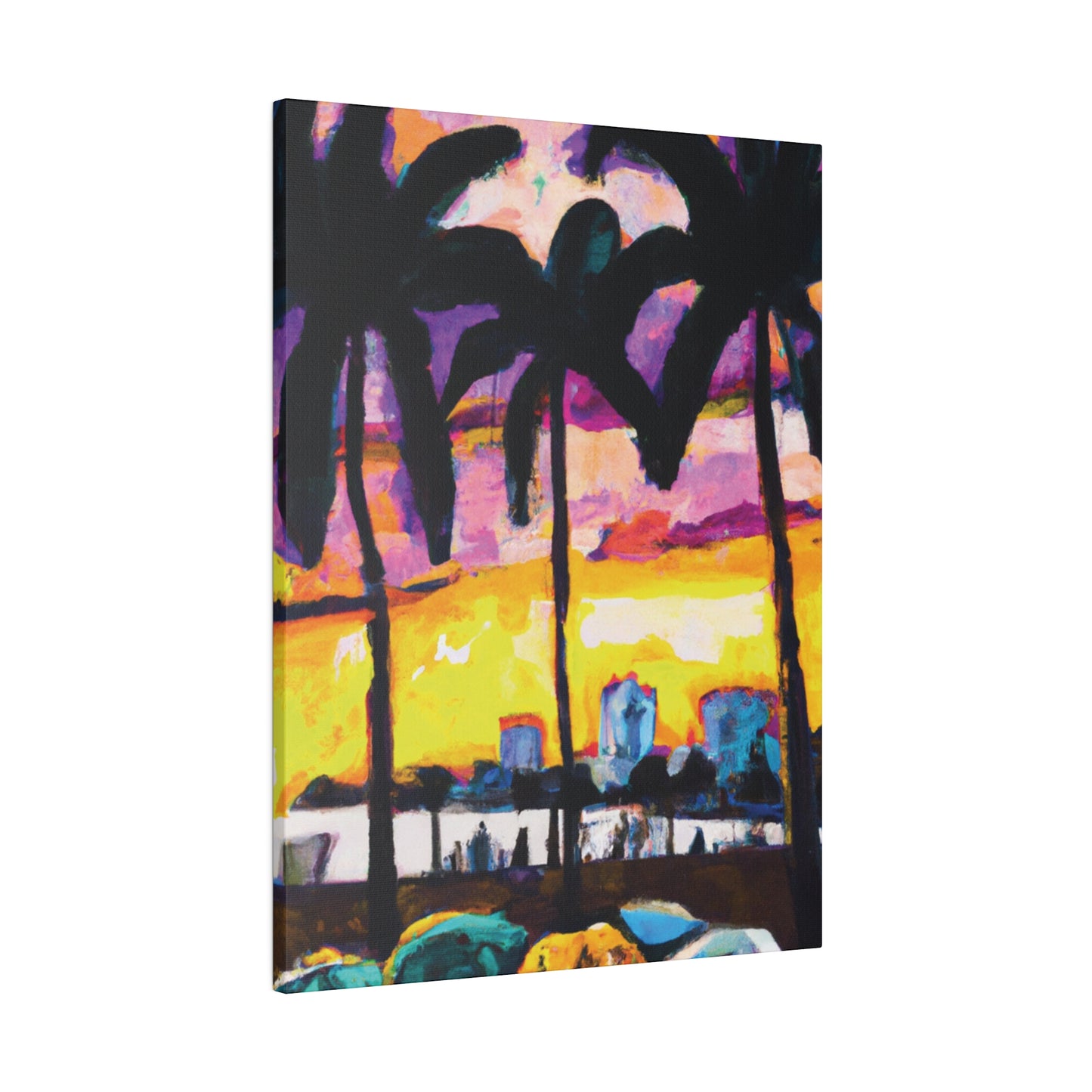 5162A - Miami Beach Sunset Painting Print | Miami | Beach | Sunset | Poster | Home Decor | Wall Art | Canvas