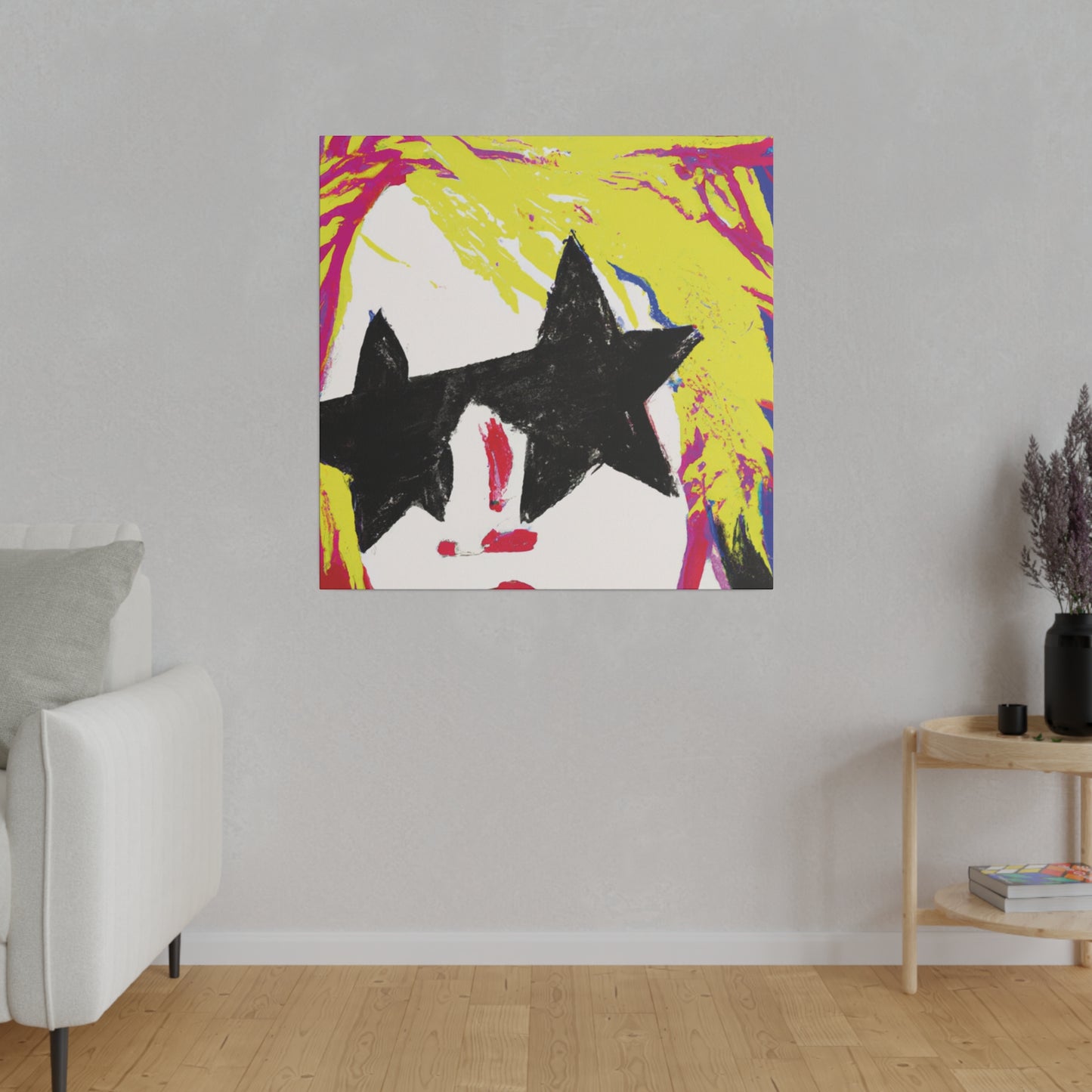 6723Z - Rockstar Painting Print | Face | Abstract | Poster | Home Decor | Wall Art | Music Art | Canvas