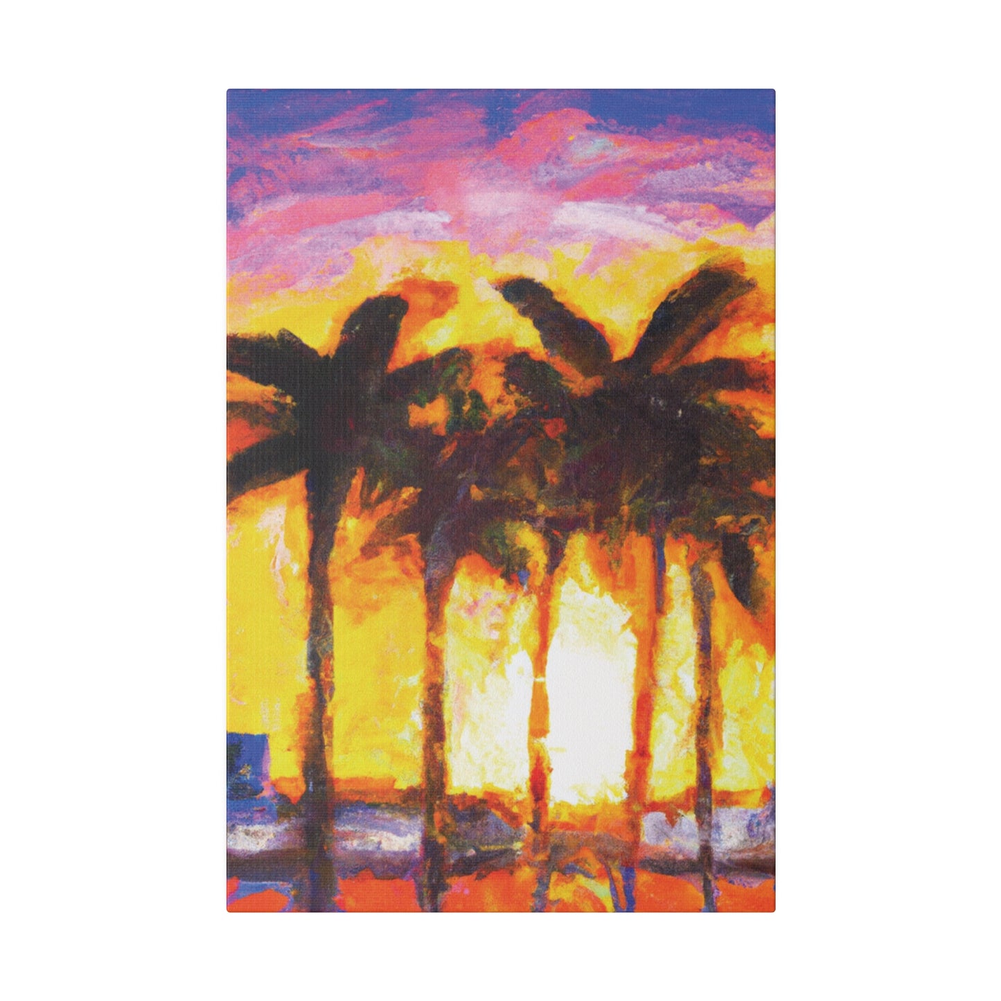 1535V - Miami Beach Sunset Painting Print | Miami | Beach | Sunset | Poster | Home Decor | Wall Art | Canvas