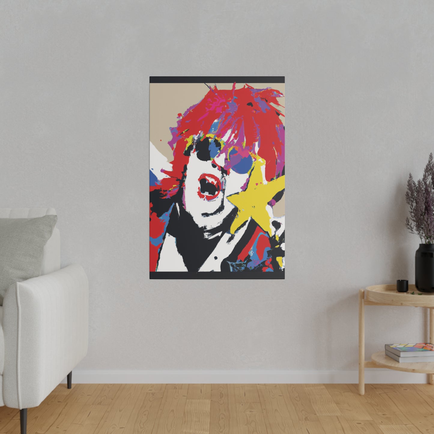 8717H - Rockstar Painting Print | Face | Abstract | Poster | Home Decor | Wall Art | Music Art | Canvas