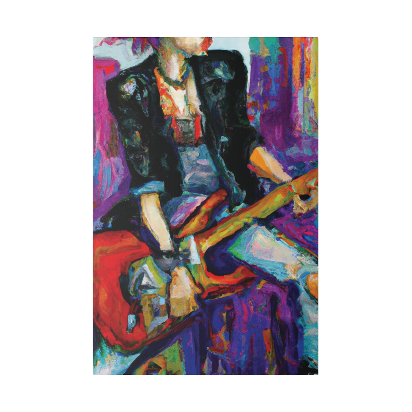 6268K - Rockstar Oil Painting Style Print | Poster | Home Decor | Wall Art | Music Art | Canvas