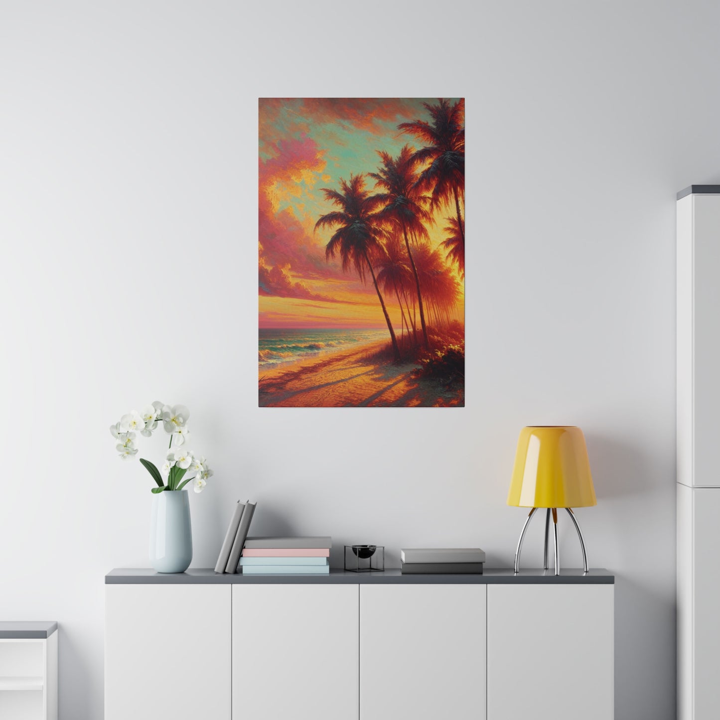 2846J - miami beach art, sunset background, ocean art work, beach art work, sunset designs, miami beach painting, miami beach print