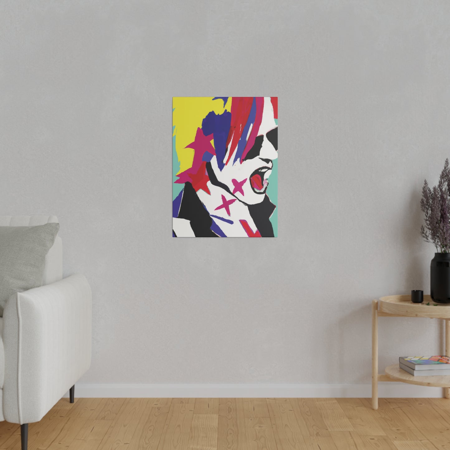 2548K - Rockstar Painting Print | Face | Abstract | Poster | Home Decor | Wall Art | Music Art | Canvas