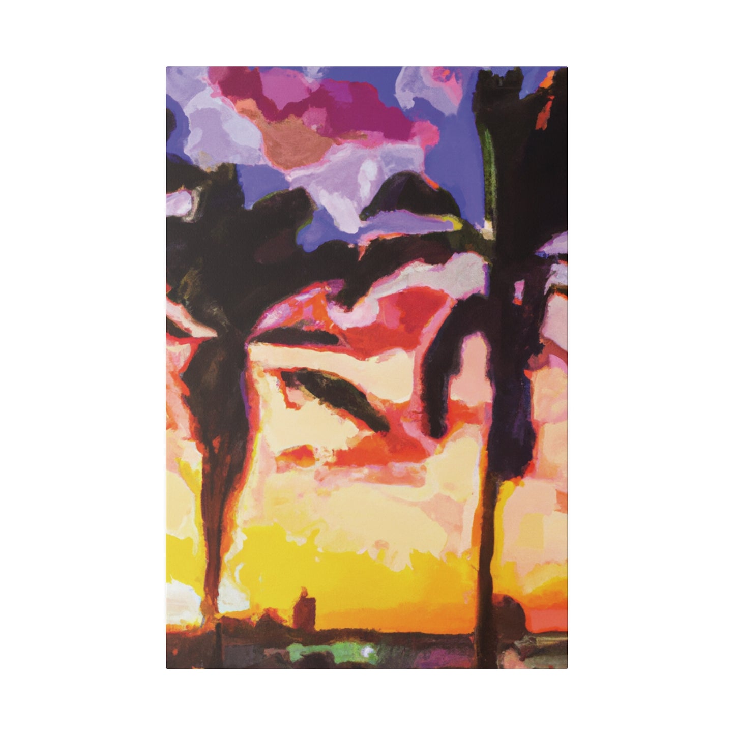 1138H - Miami Beach Sunset Painting Print | Miami | Beach | Sunset | Poster | Home Decor | Wall Art | Canvas