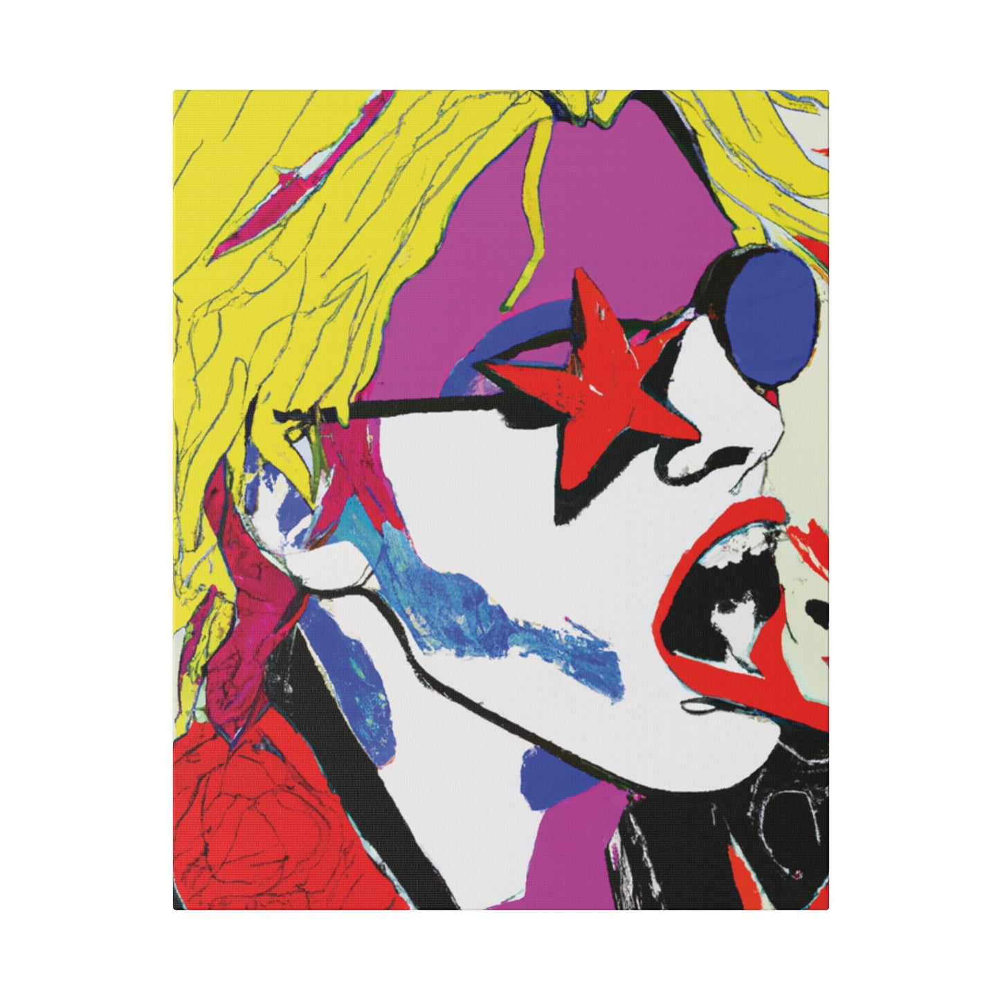 7531H - Rockstar Painting Print | Face | Abstract | Poster | Home Decor | Wall Art | Music Art | Canvas