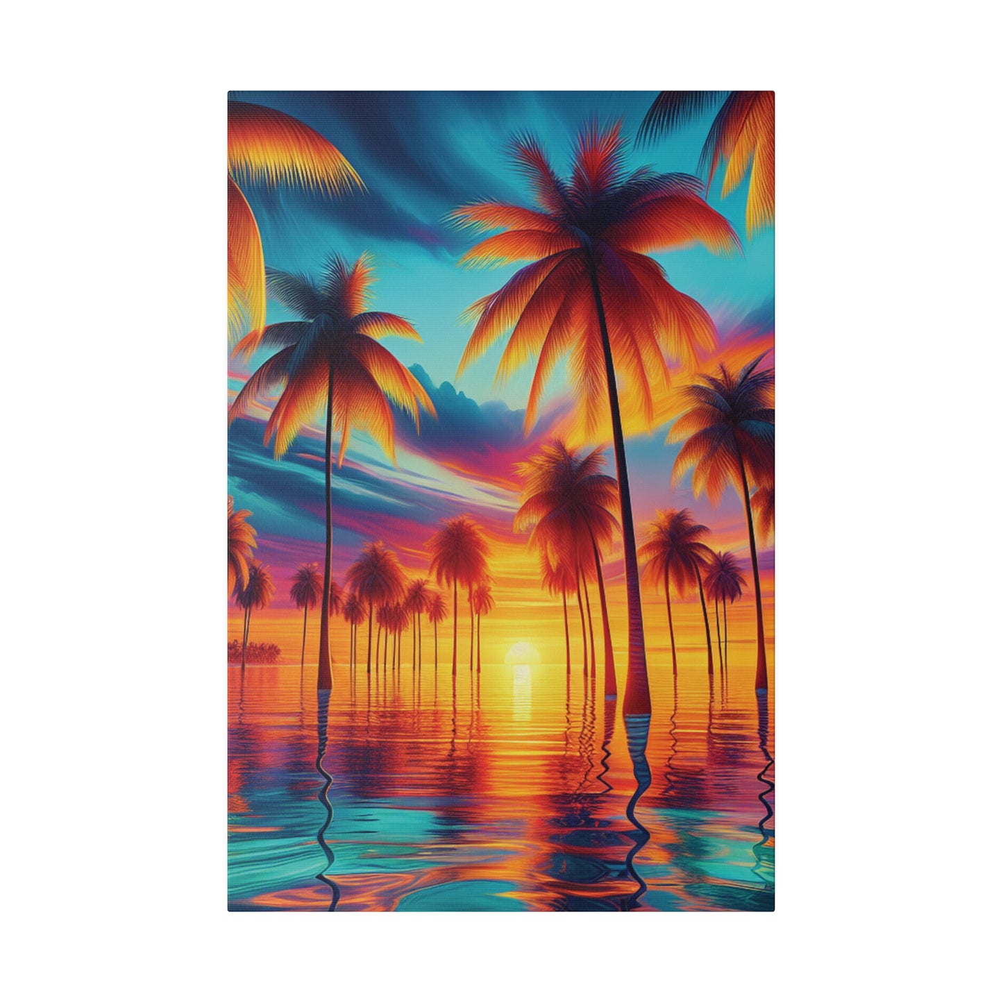 8235F - Miami Beach Sunset Painting Print | Miami | Beach | Sunset | Poster | Home Decor | Wall Art | Canvas