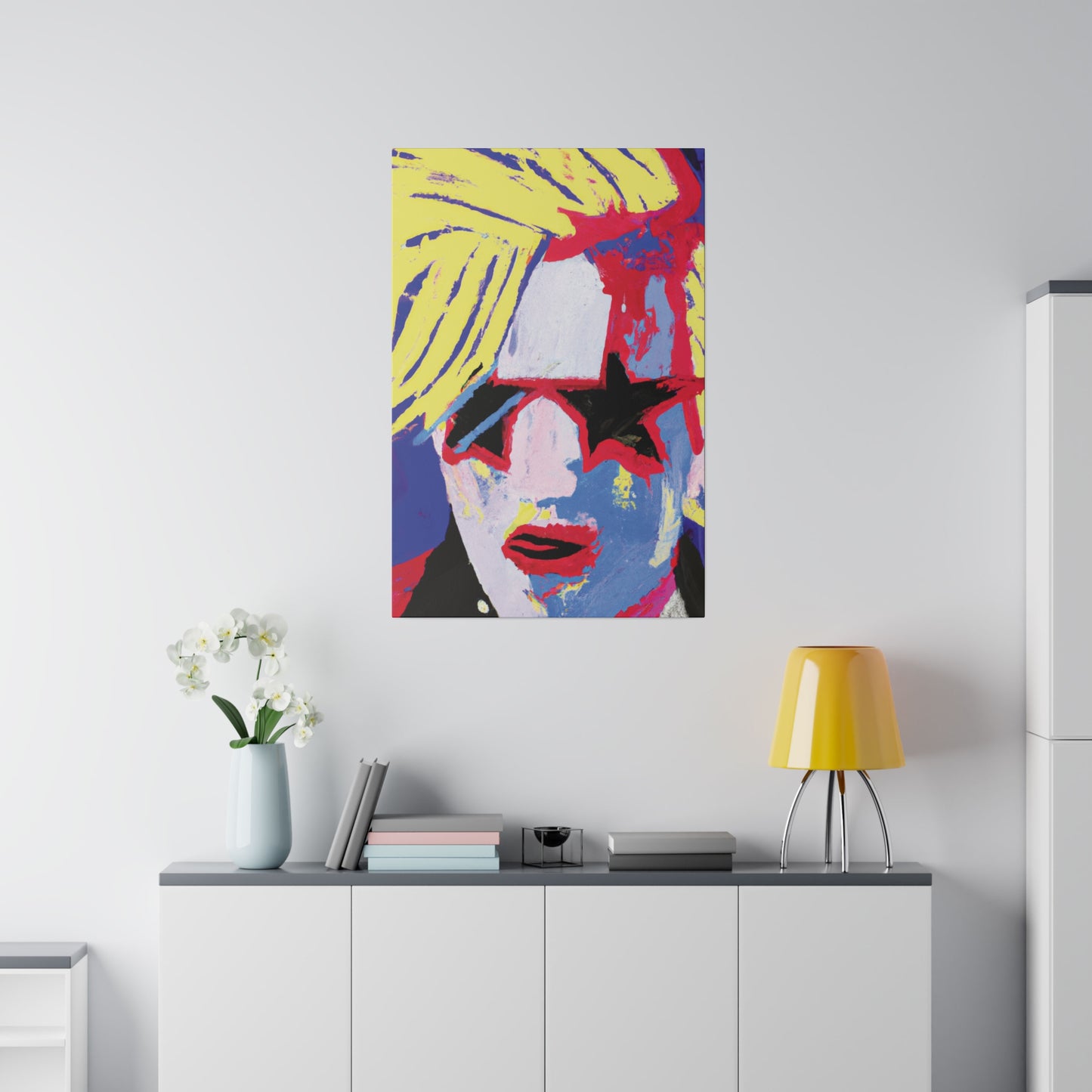 4762T - Rockstar Painting Print | Face | Abstract | Poster | Home Decor | Wall Art | Music Art | Canvas