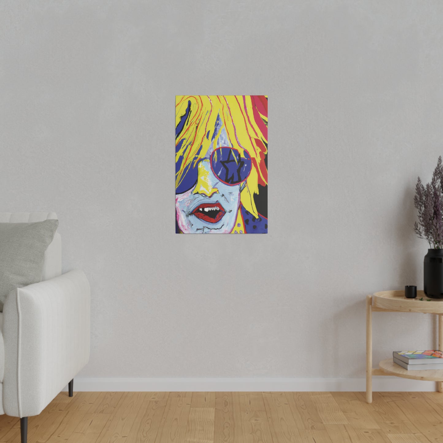 8742G - Rockstar Painting Print | Face | Abstract | Poster | Home Decor | Wall Art | Music Art | Canvas