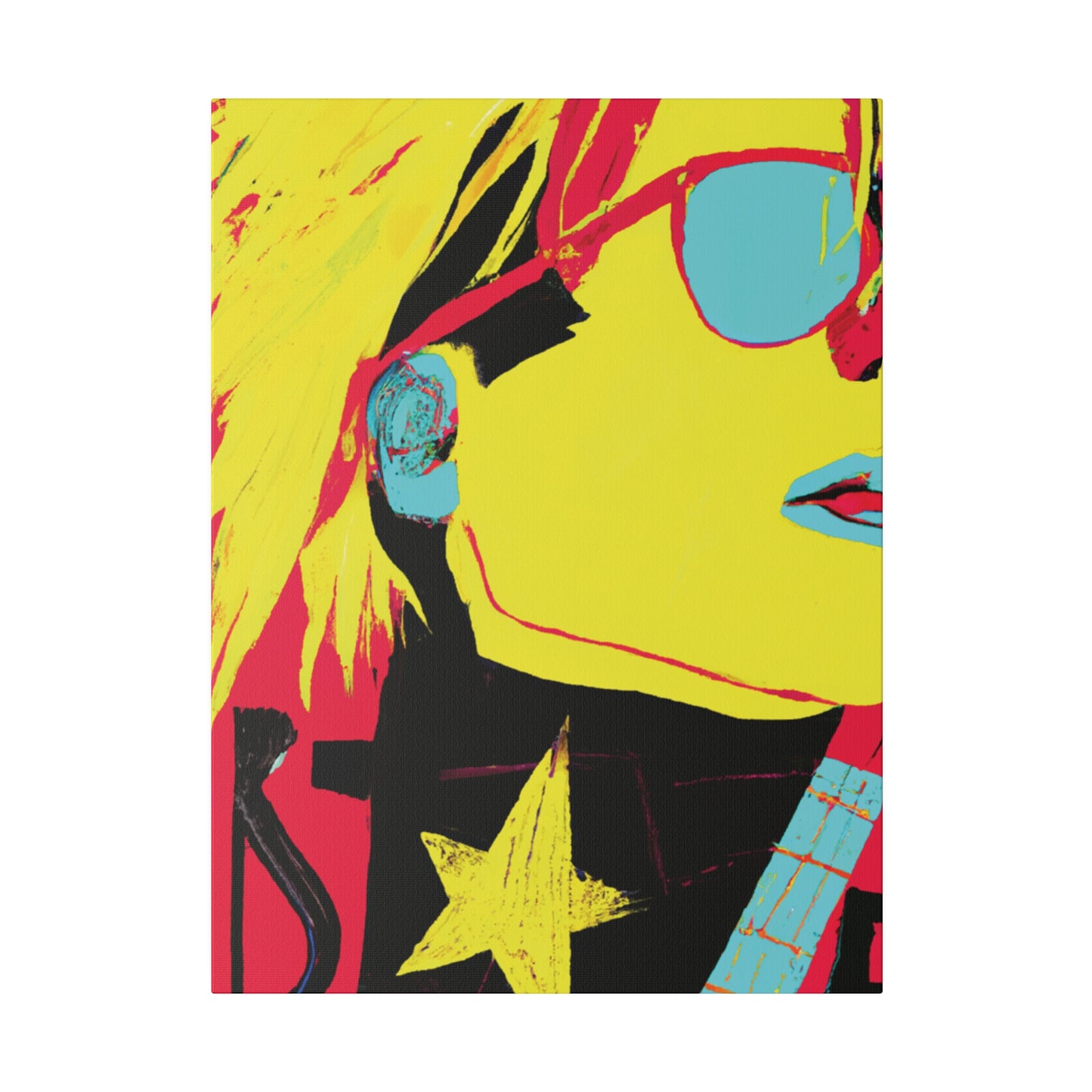 4925Q - Rockstar Painting Print | Face | Abstract | Poster | Home Decor | Wall Art | Music Art | Canvas