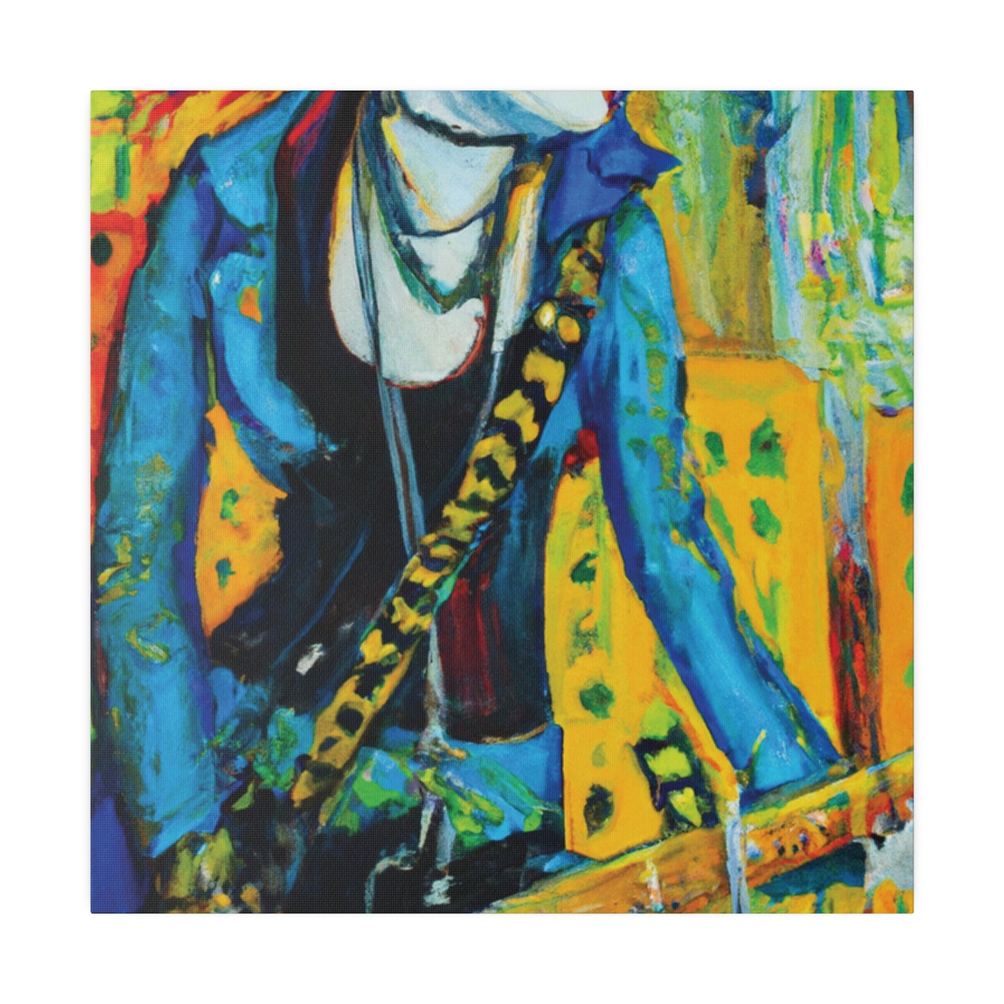 2344X - Rockstar Oil Painting Style Print | Poster | Home Decor | Wall Art | Music Art | Canvas