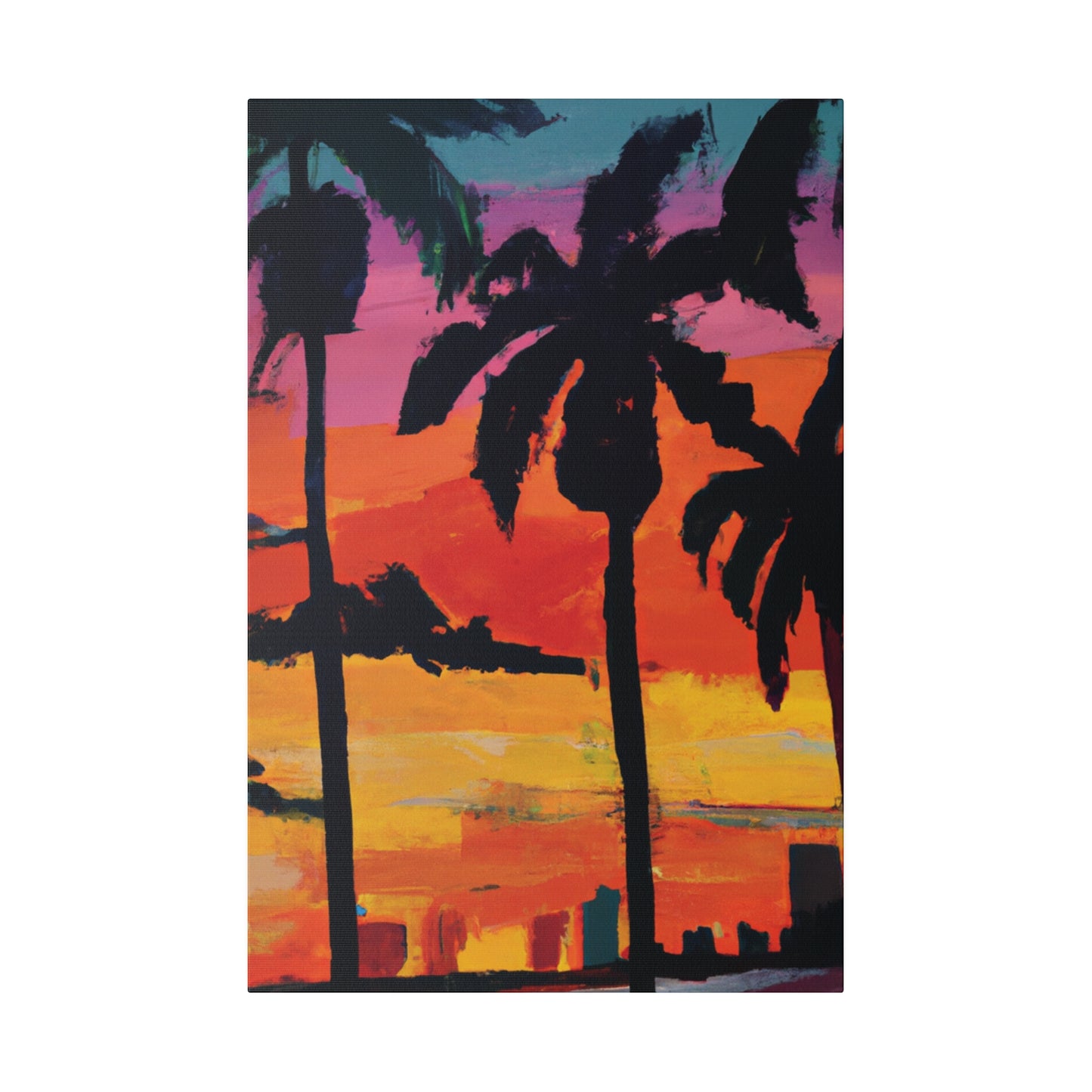 7389S - Miami Beach Sunset Painting Print | Miami | Beach | Sunset | Poster | Home Decor | Wall Art | Canvas