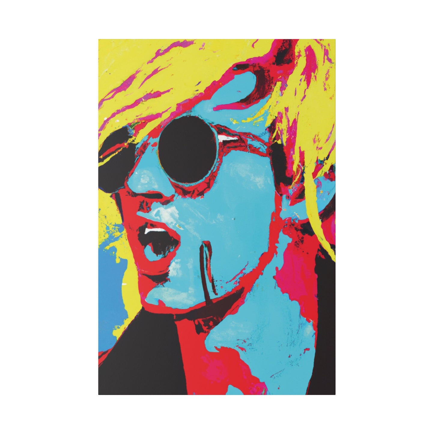 7198K - Rockstar Painting Print | Face | Abstract | Poster | Home Decor | Wall Art | Music Art | Canvas