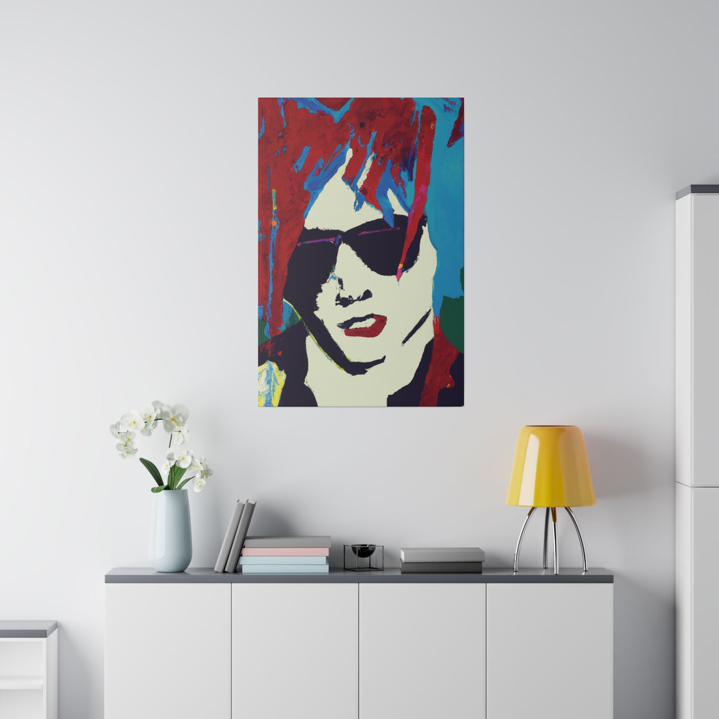 9347K - Rockstar Painting Print | Face | Abstract | Poster | Home Decor | Wall Art | Music Art | Canvas