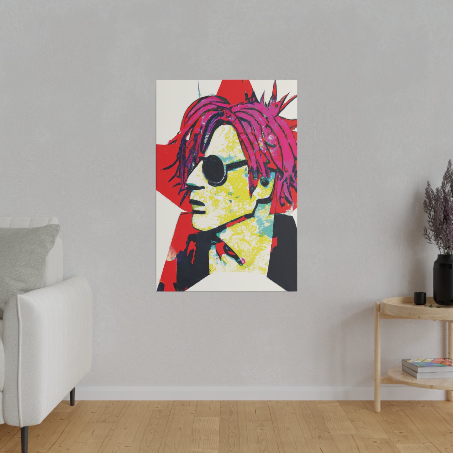 3019T - Rockstar Painting Print | Face | Abstract | Poster | Home Decor | Wall Art | Music Art | Canvas