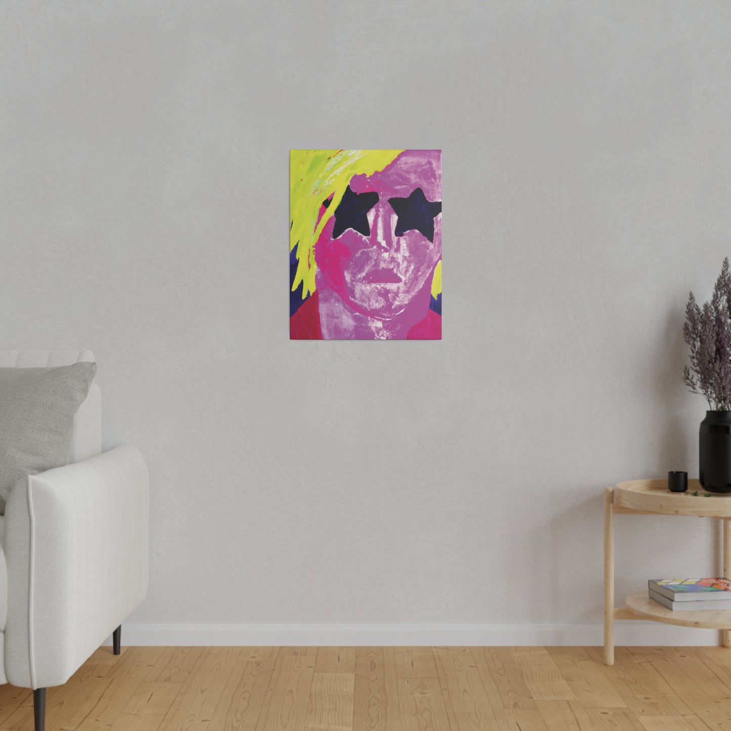 7563W - Rockstar Painting Print | Face | Abstract | Poster | Home Decor | Wall Art | Music Art | Canvas