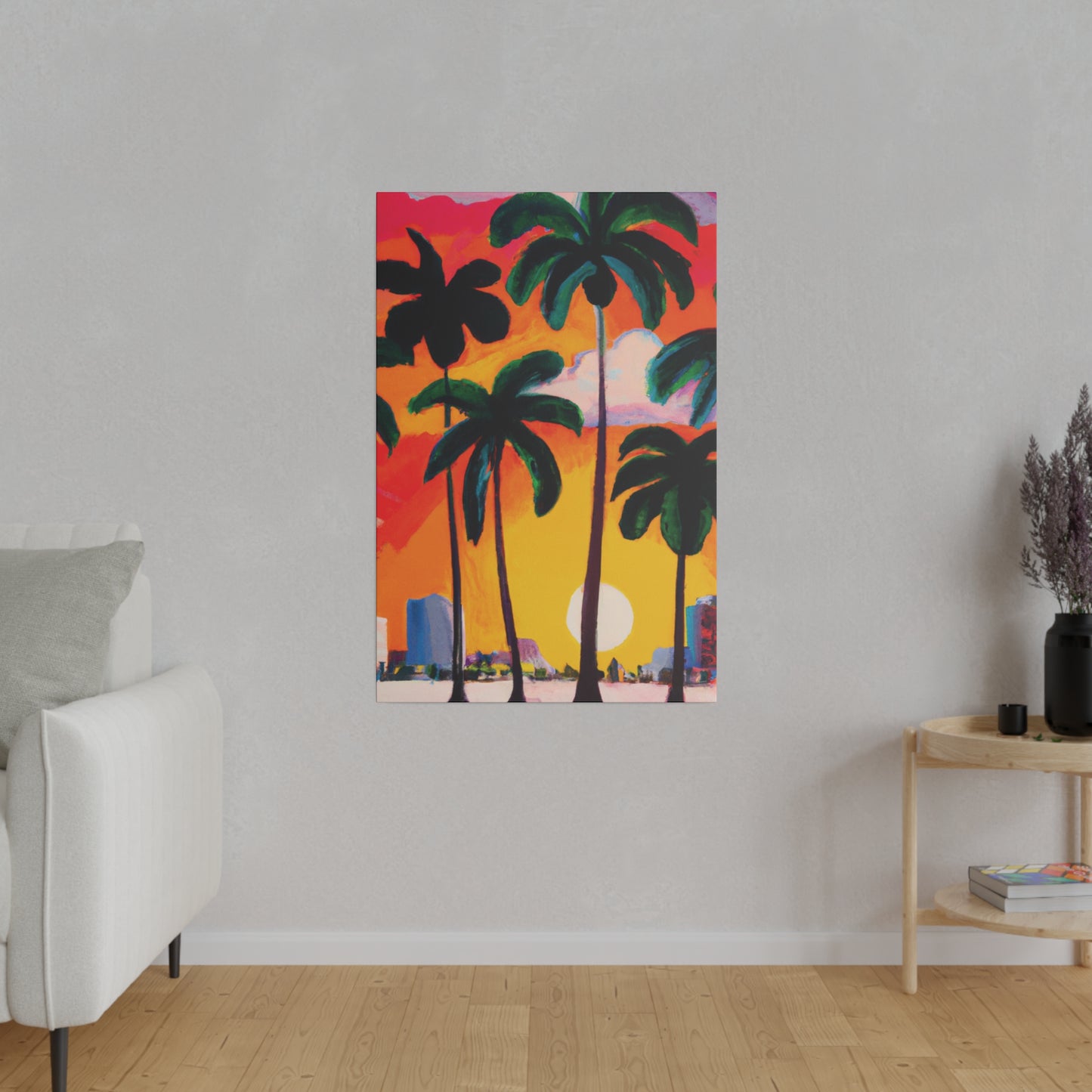 4327O - Miami Beach Sunset Painting Print | Miami | Beach | Sunset | Poster | Home Decor | Wall Art | Canvas