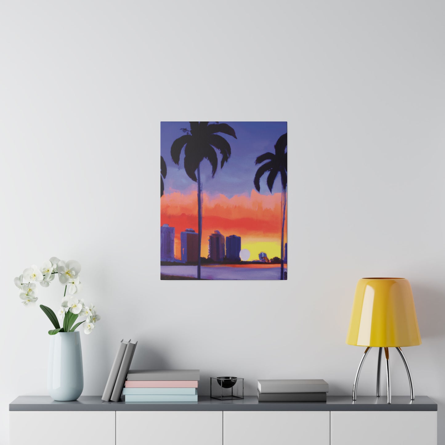 6829T - Miami Beach Sunset Painting Print | Miami | Beach | Sunset | Poster | Home Decor | Wall Art | Canvas