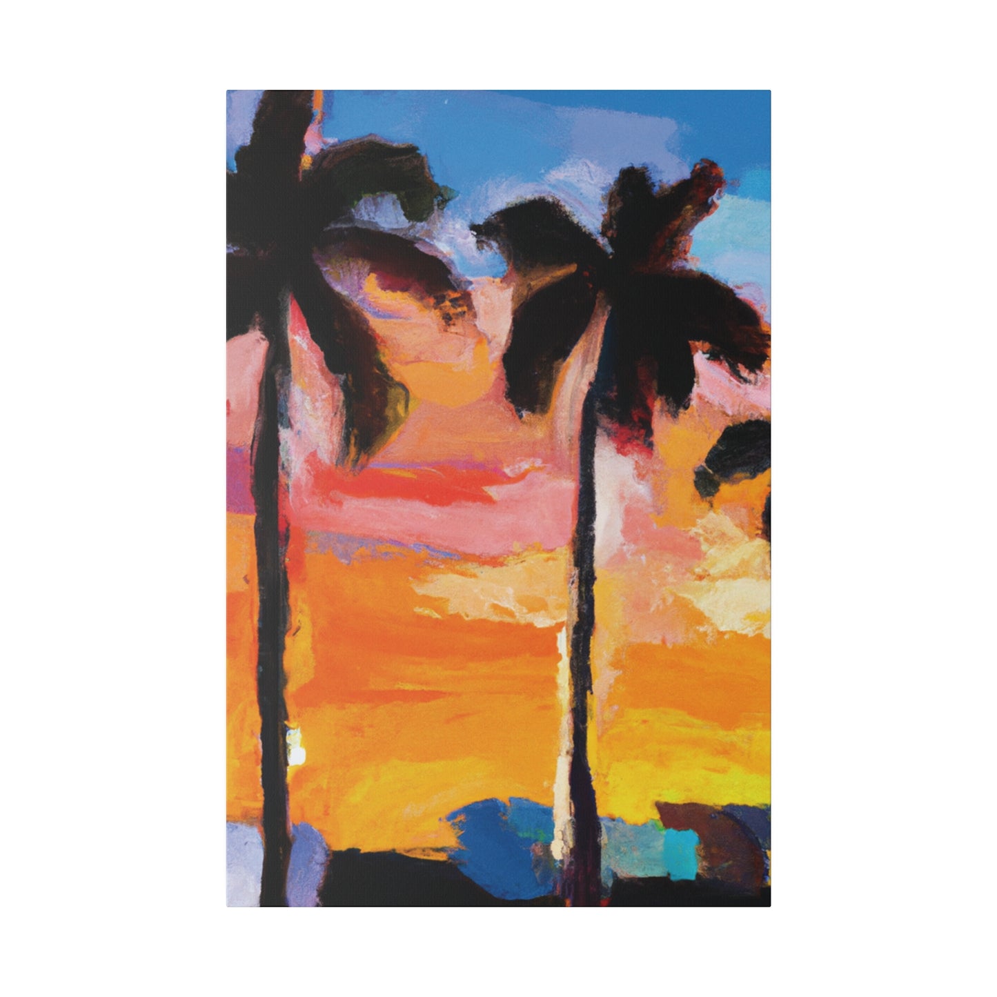 3236E - Miami Beach Sunset Painting Print | Miami | Beach | Sunset | Poster | Home Decor | Wall Art | Canvas