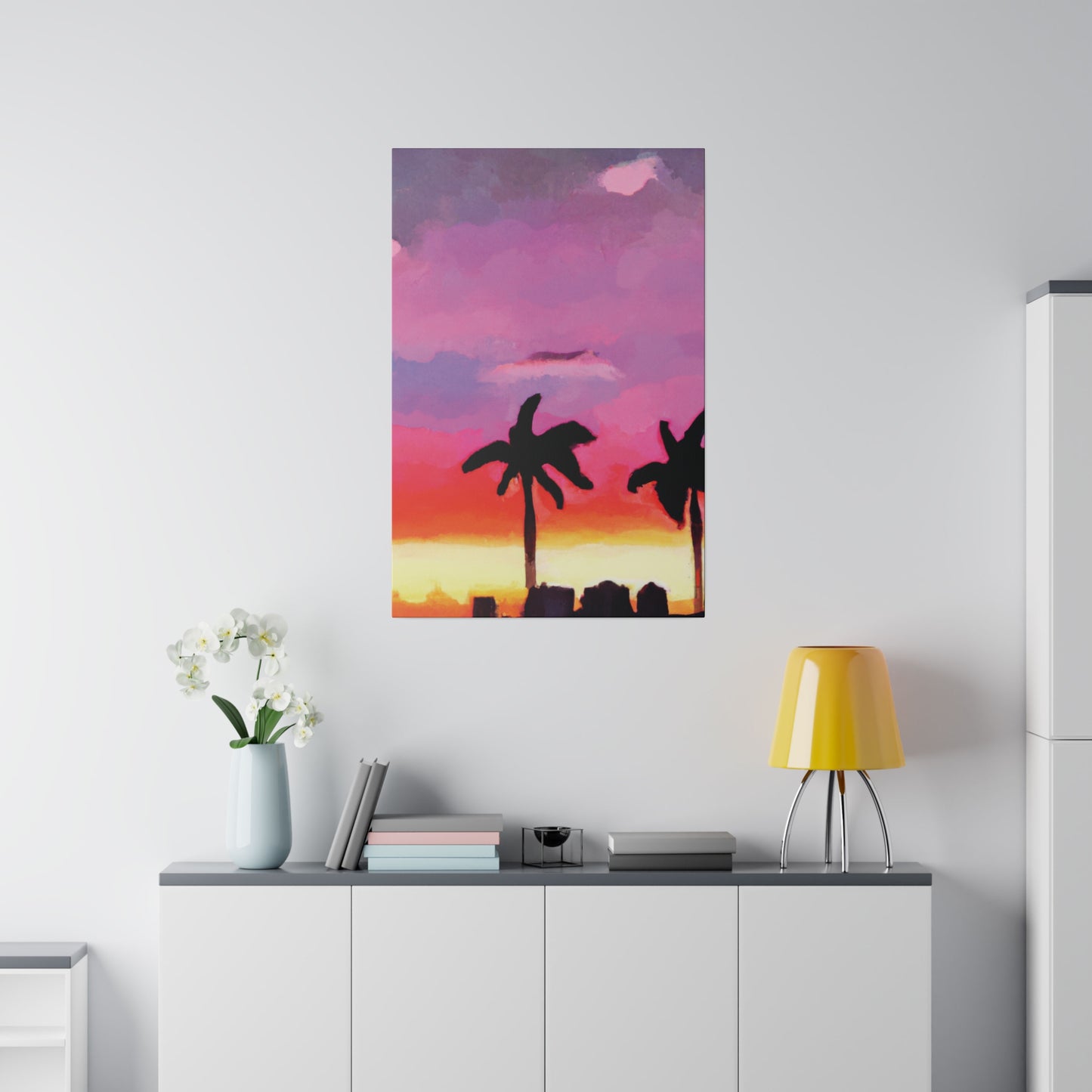 4393K - Miami Beach Sunset Painting Print | Miami | Beach | Sunset | Poster | Home Decor | Wall Art | Canvas