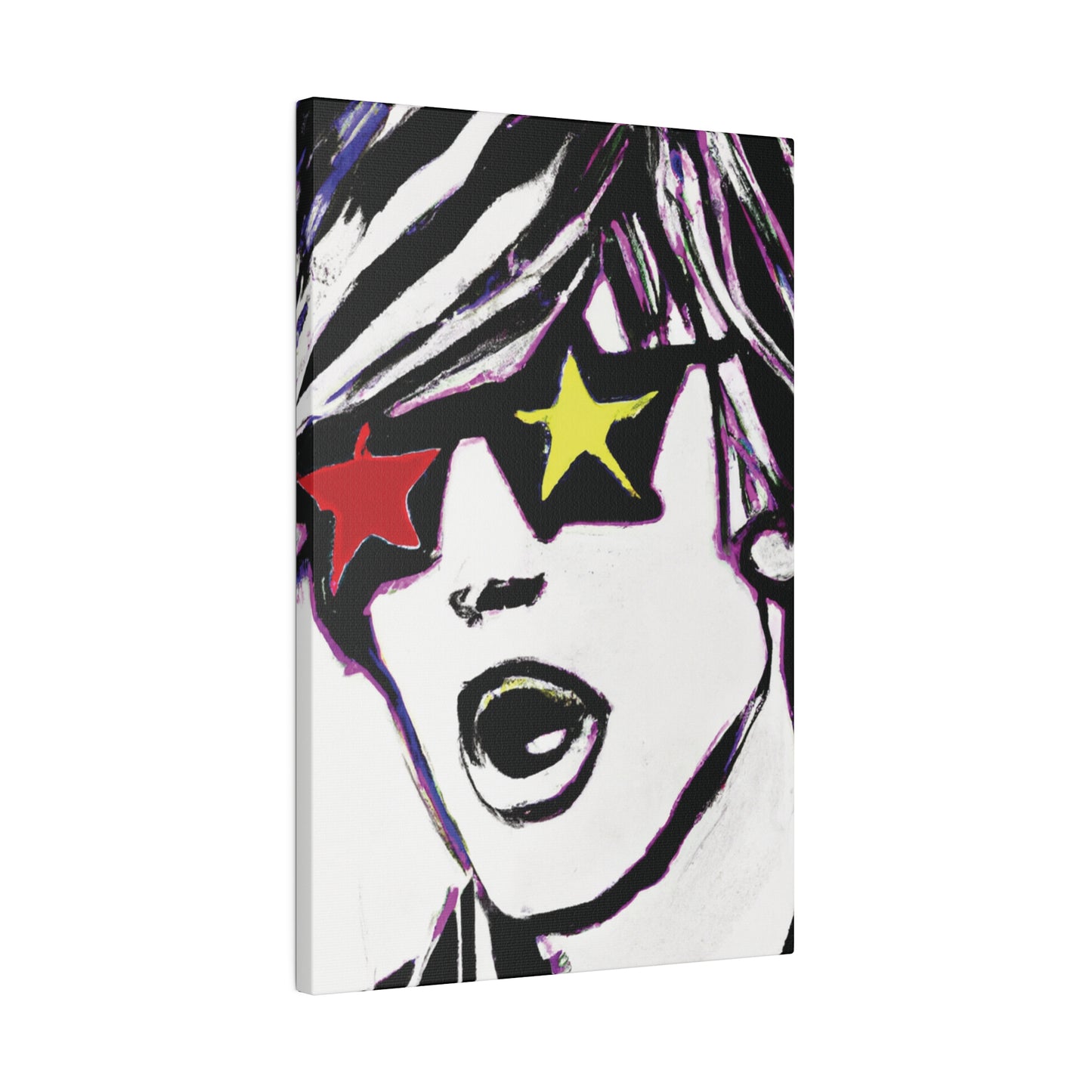 4532A - Rockstar Painting Print | Face | Abstract | Poster | Home Decor | Wall Art | Music Art | Canvas