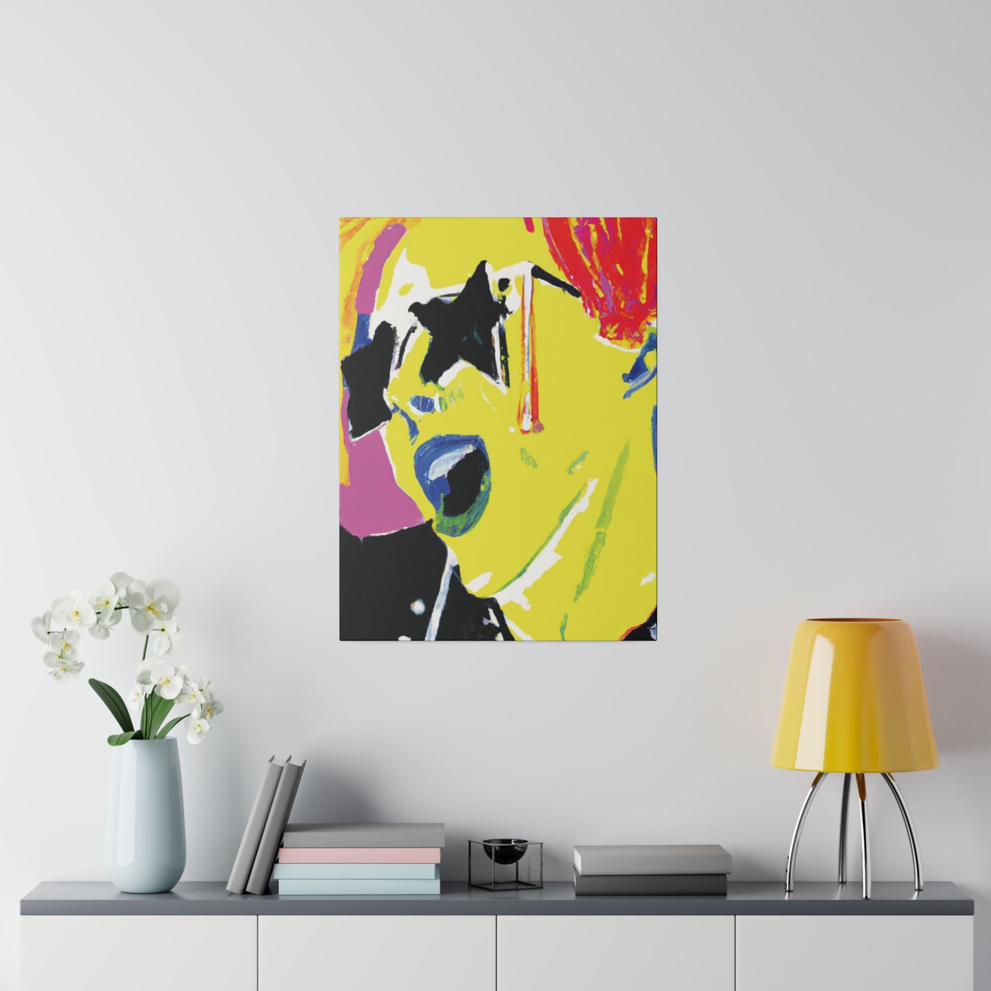 1328F - Rockstar Painting Print | Face | Abstract | Poster | Home Decor | Wall Art | Music Art | Canvas