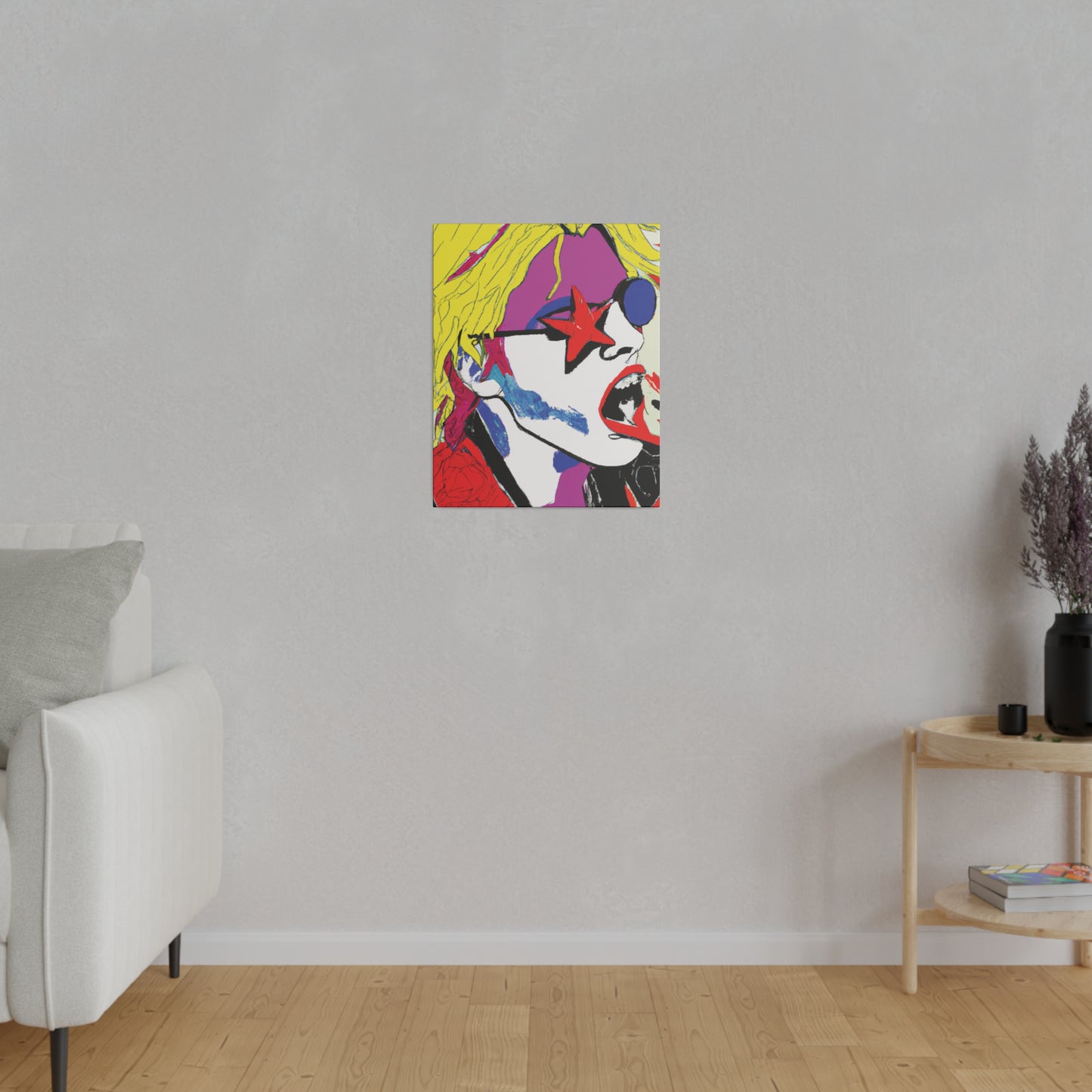 7531H - Rockstar Painting Print | Face | Abstract | Poster | Home Decor | Wall Art | Music Art | Canvas