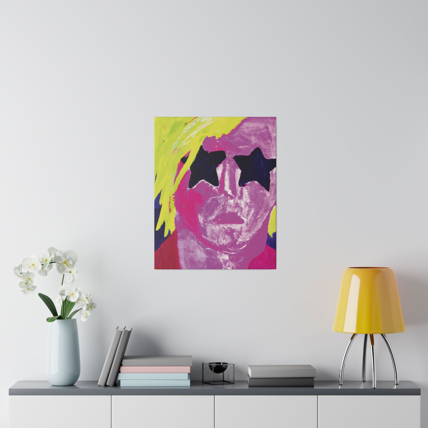 7563W - Rockstar Painting Print | Face | Abstract | Poster | Home Decor | Wall Art | Music Art | Canvas