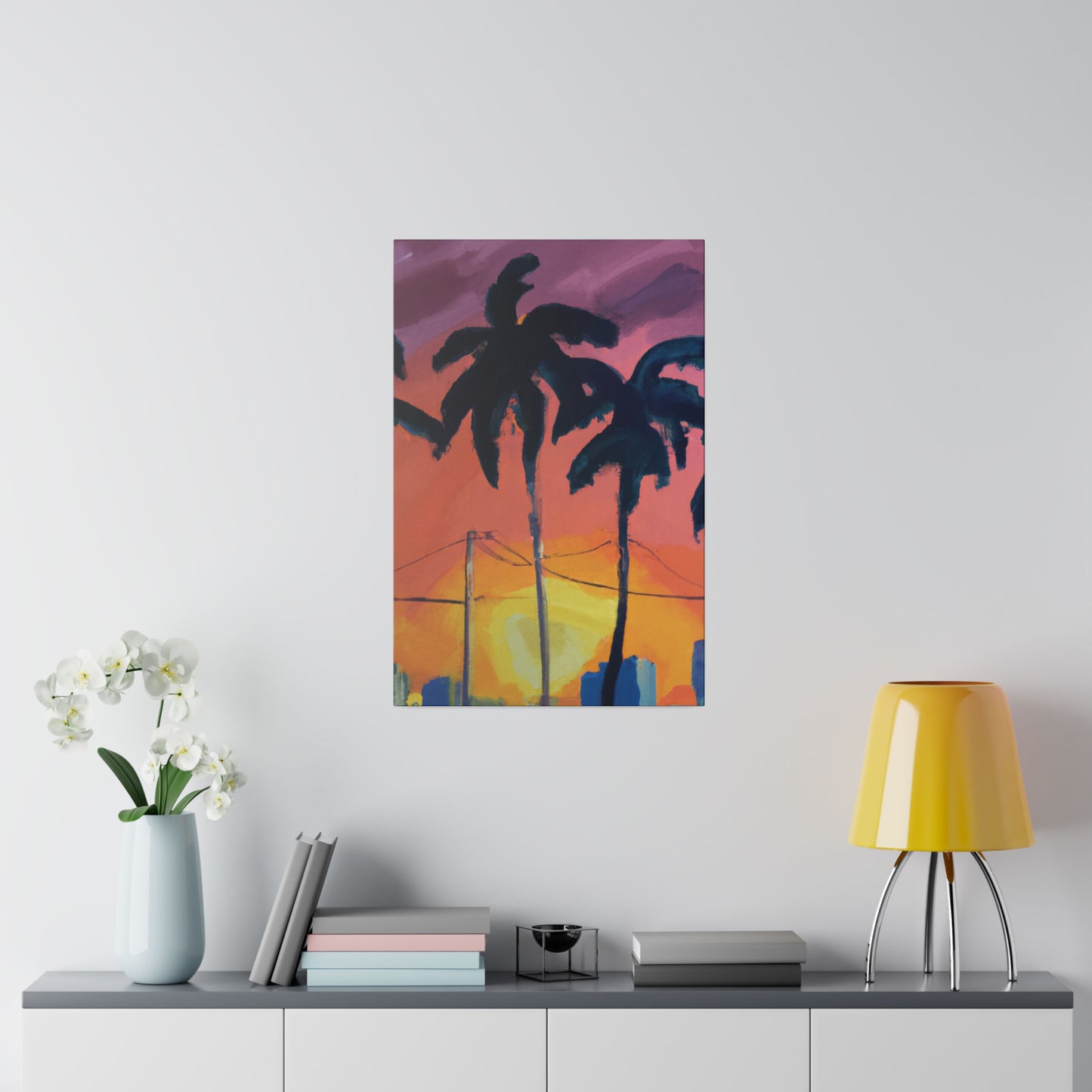 2524F - Miami Beach Sunset Painting Print | Miami | Beach | Sunset | Poster | Home Decor | Wall Art | Canvas